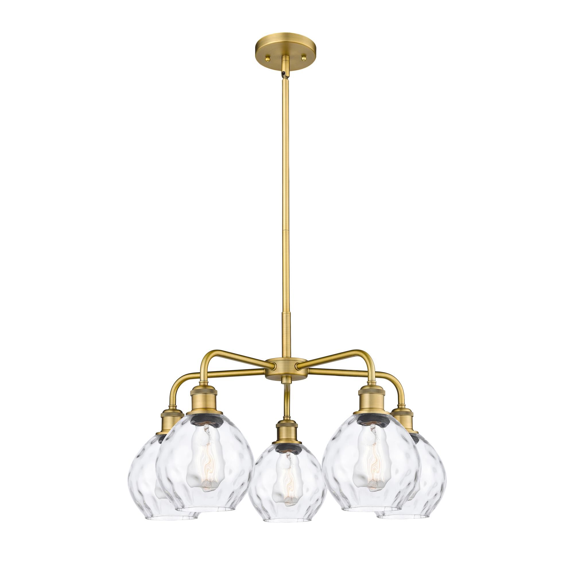 Shown in Brushed Brass finish and Clear glass