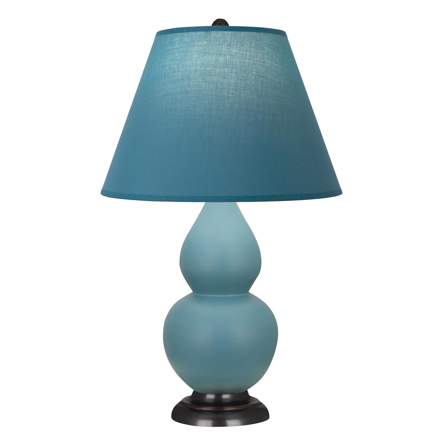 Shown in Matte Steel Blue finish and Bright Blue and Gray shade and Bronze accent