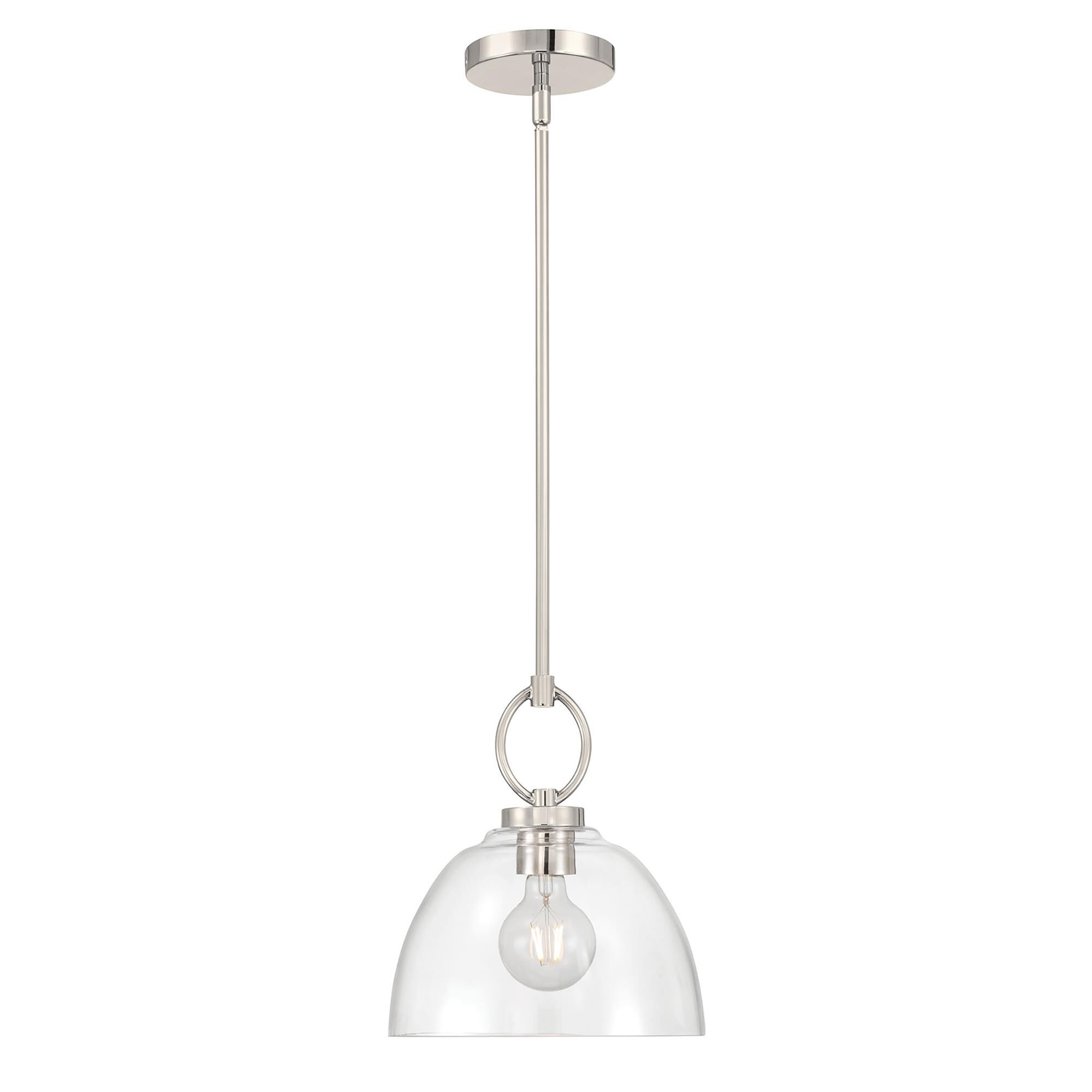 Shown in Polished Nickel finish and Clear glass