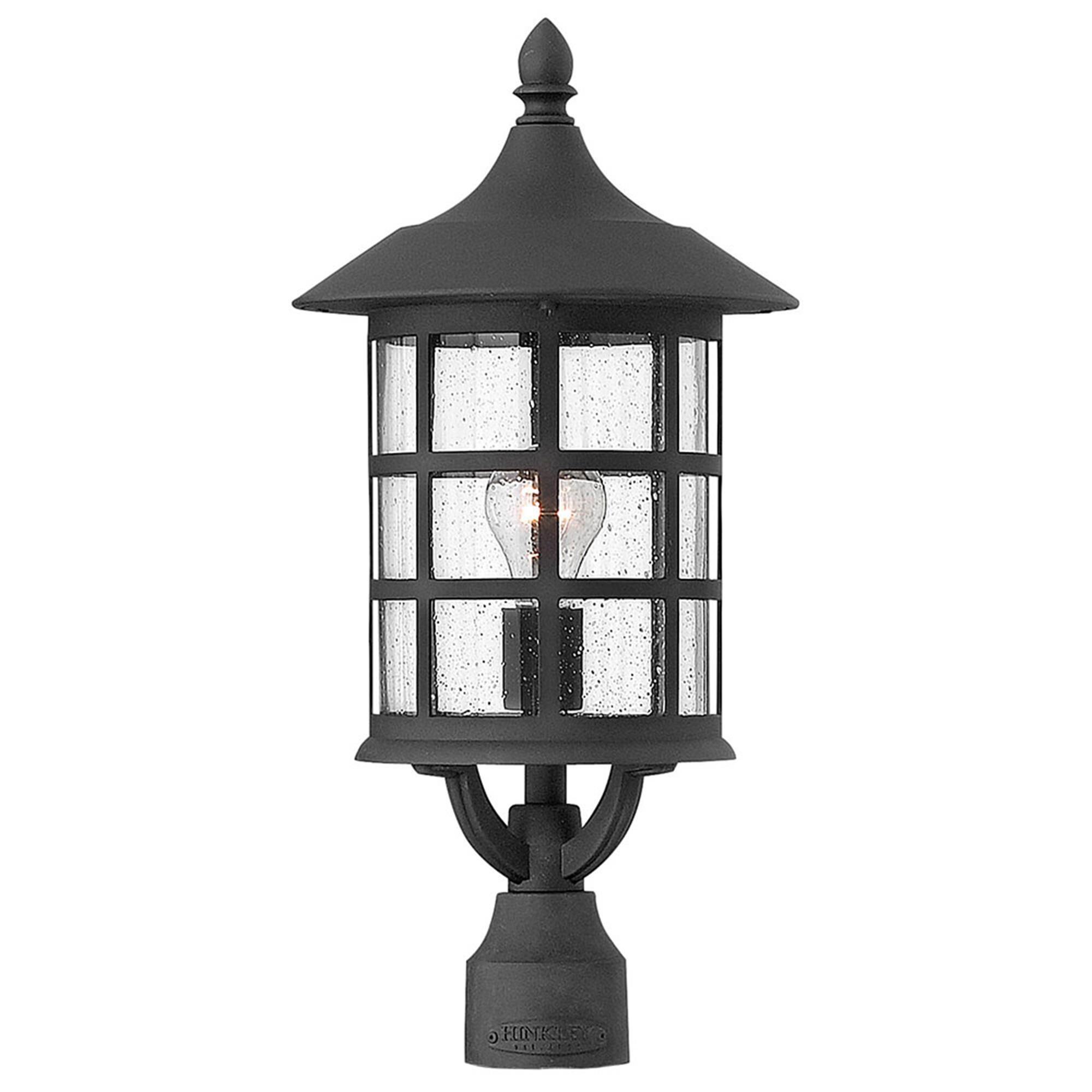 Shown in Black finish and Clear Seedy glass