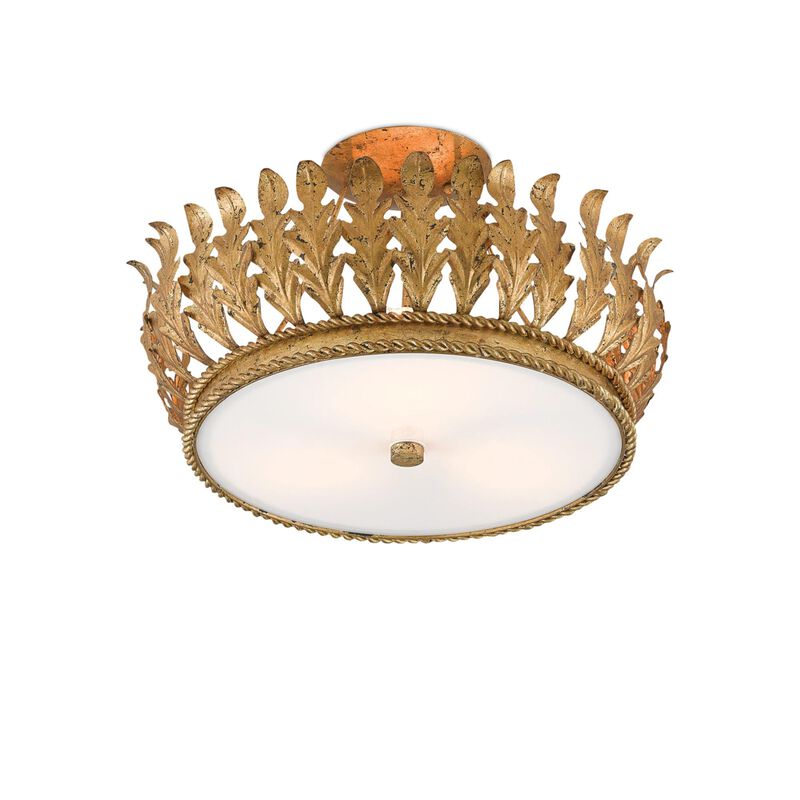 Biddulph 18 Inch 3 Light Semi Flush Mount by Currey and Company