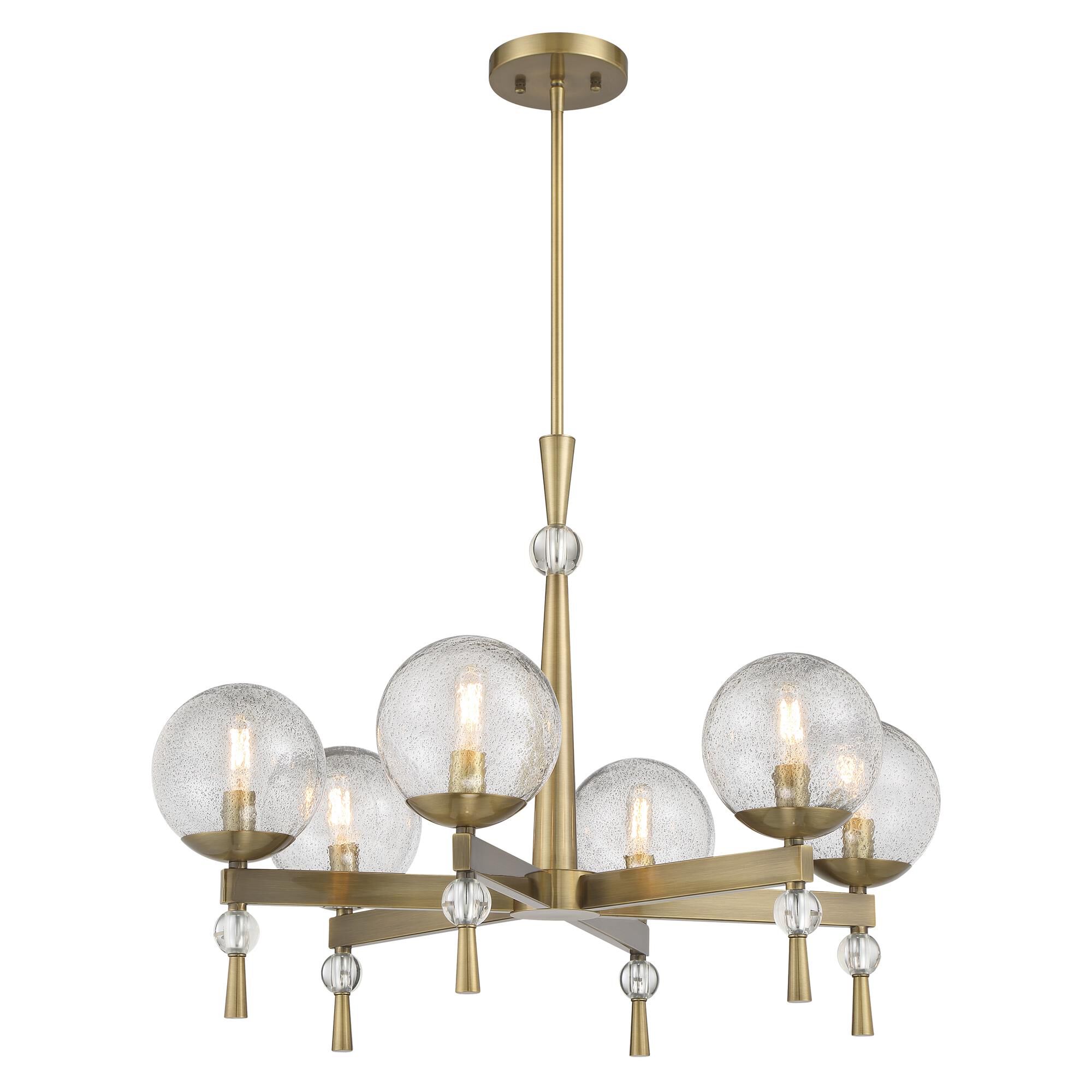Shown in Oxidized Aged Brass finish and Clear Volcanic glass