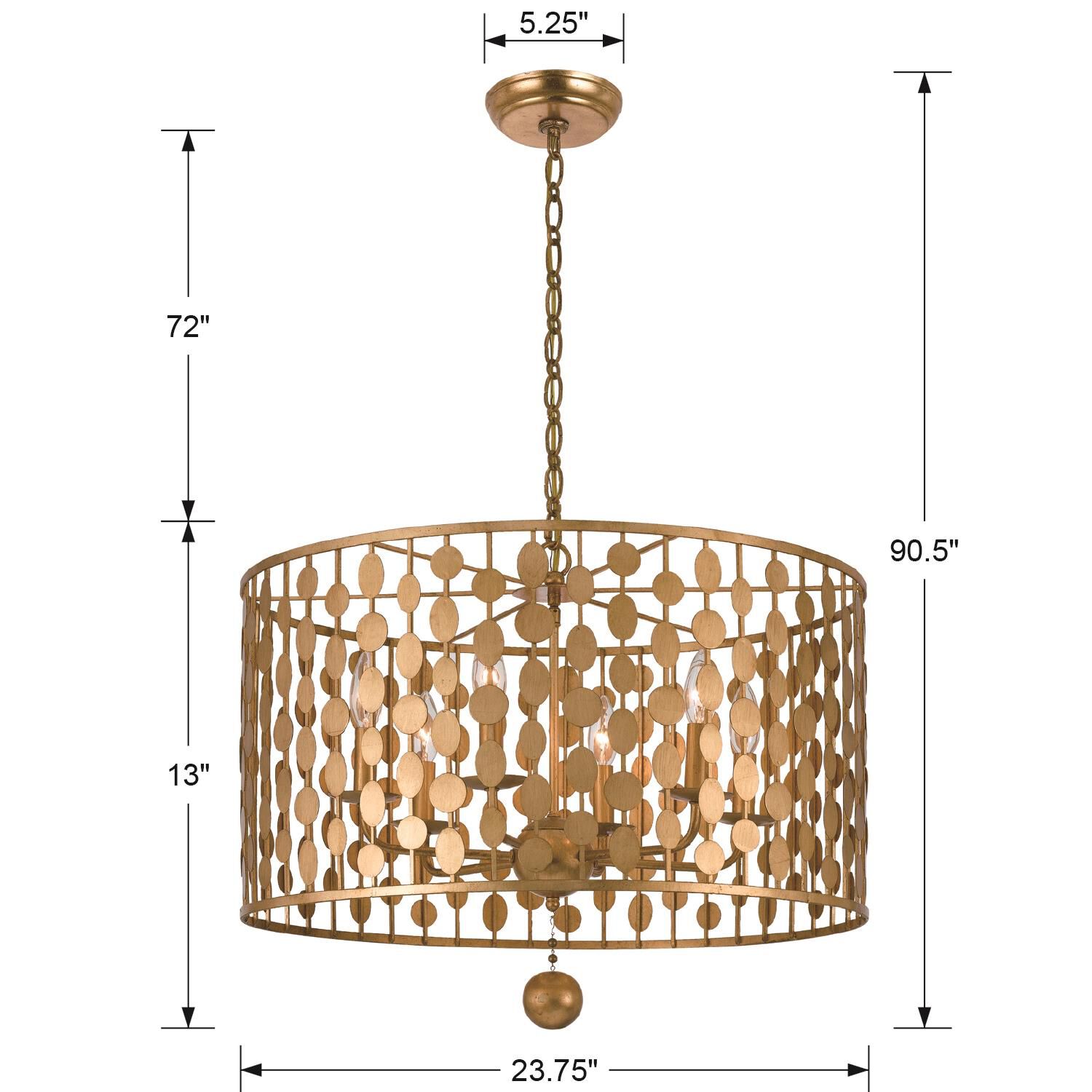 Shown in Antique Gold finish