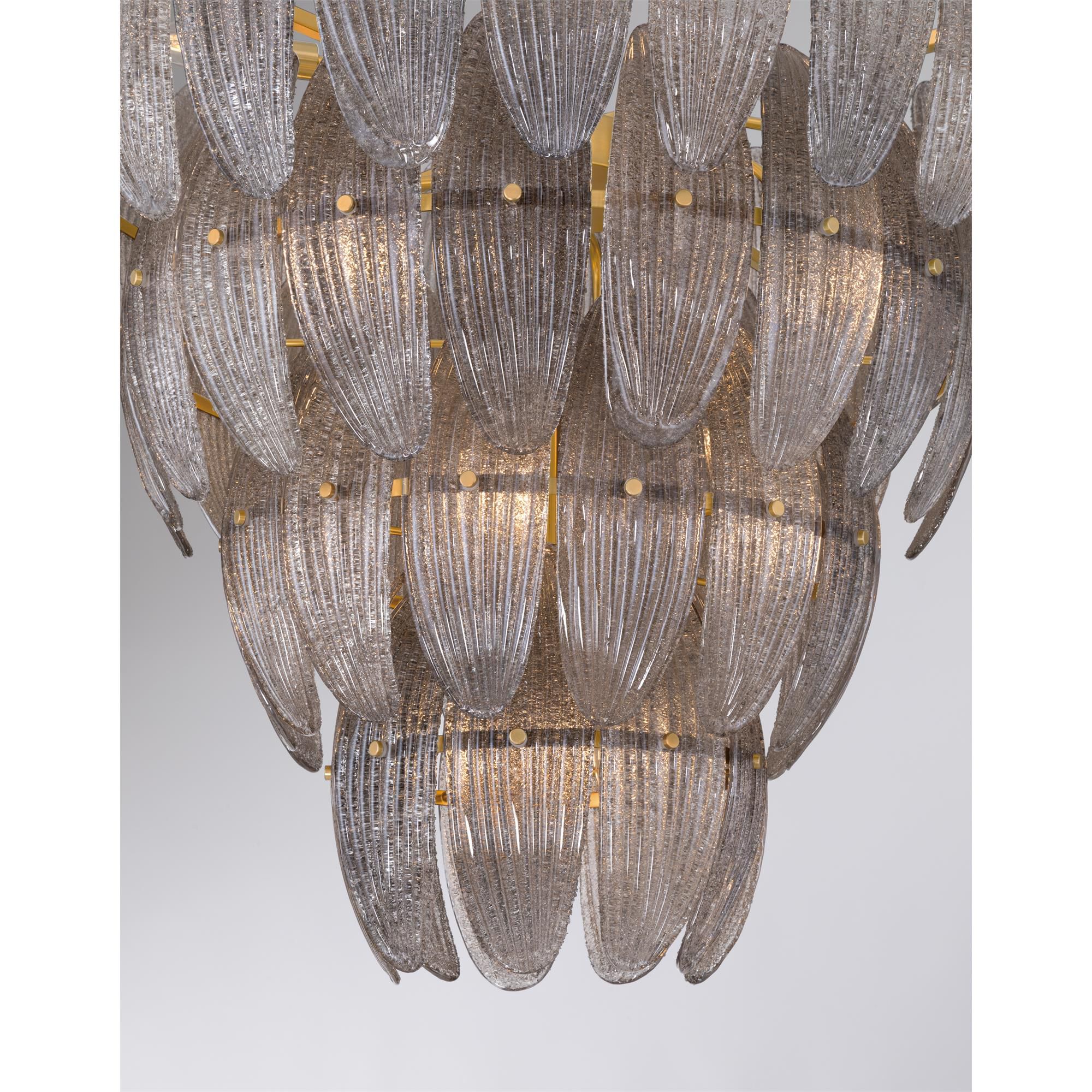 Shown in Legacy Brass finish and Grey Textured shade