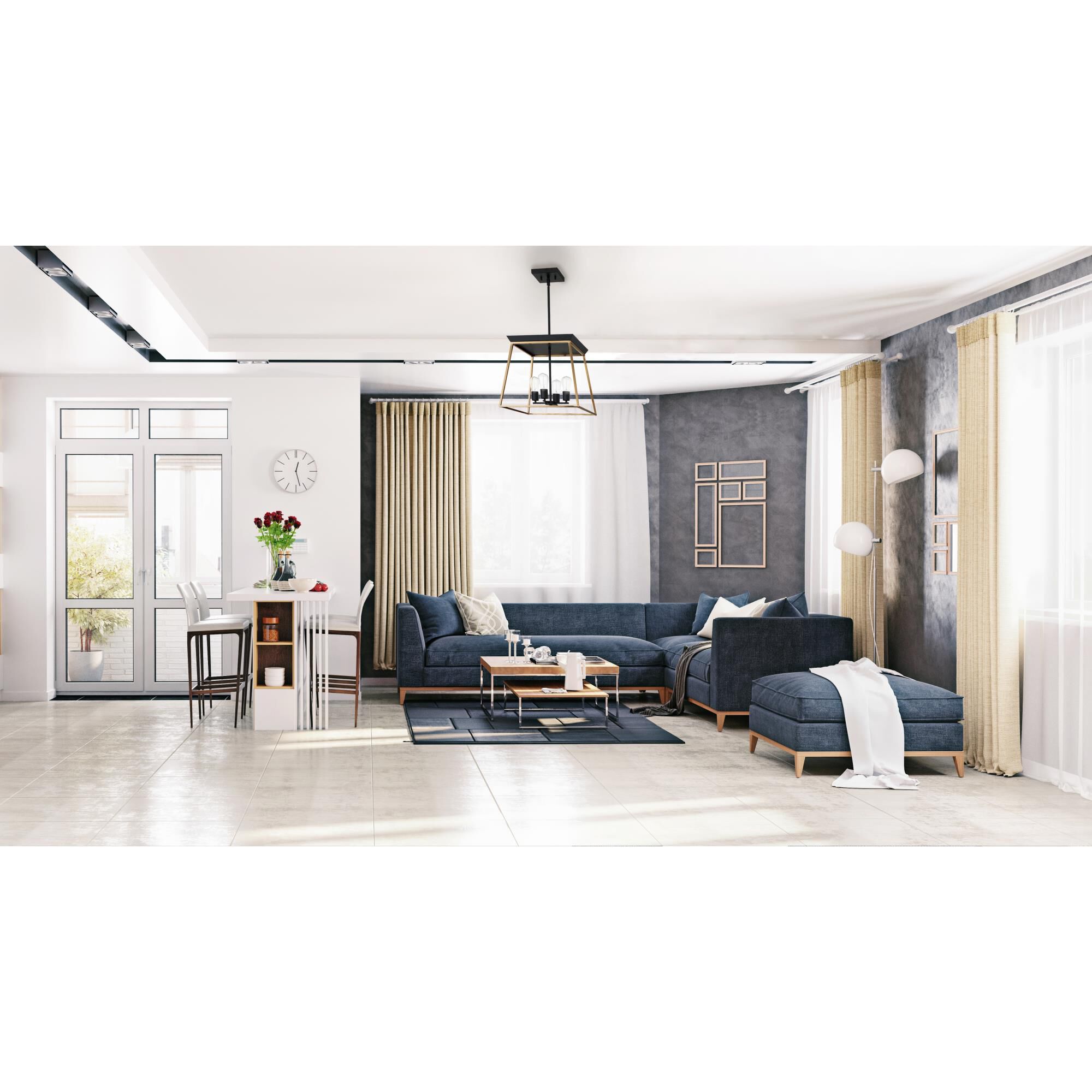 Shown in Brushed Gold And Matte Black finish