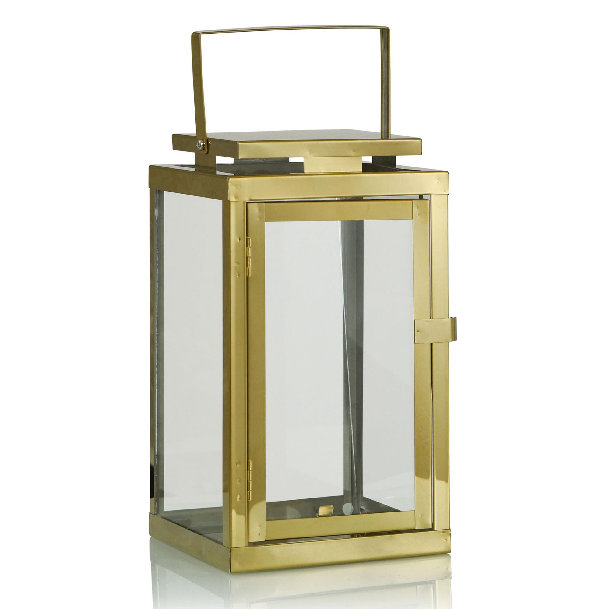 Set Of Polished Gold Lanterns Lantern Candle Holder by Stylecraft
