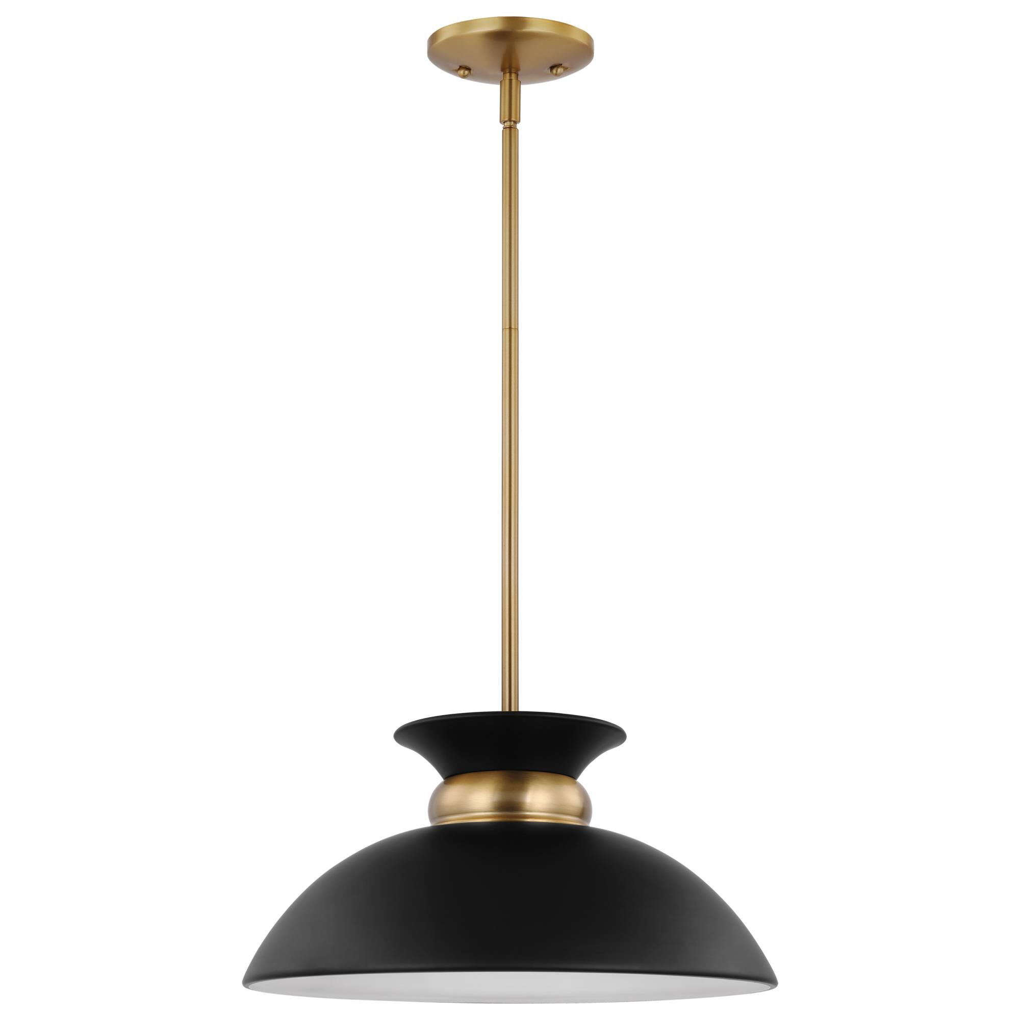 Shown in Matte Black and Burnished Brass finish