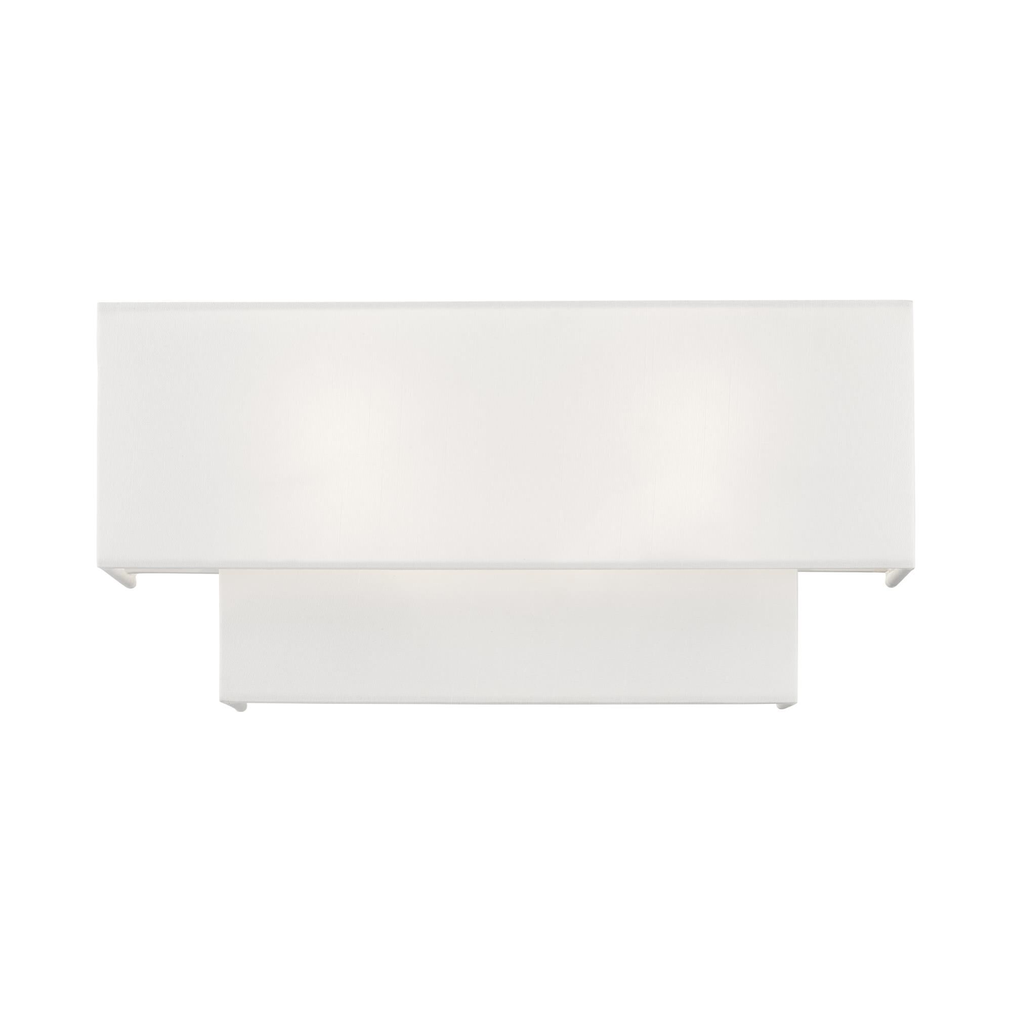 Shown in Brushed Nickel finish and Hand Crafted Off-White Fabric Outside & White Fabric Inside Hardback shade