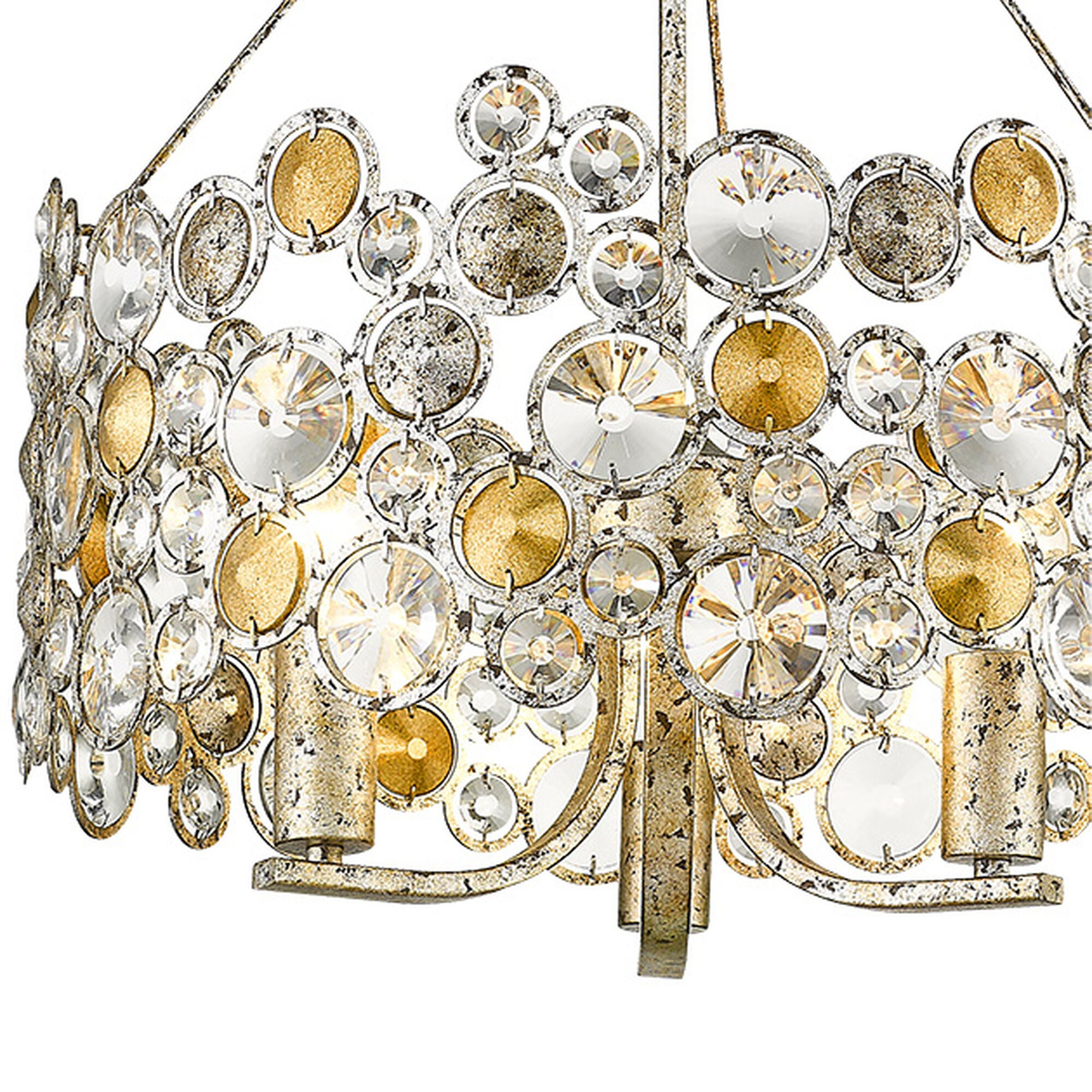 Shown in Antique Silver Leaf finish and -- glass and -- shade