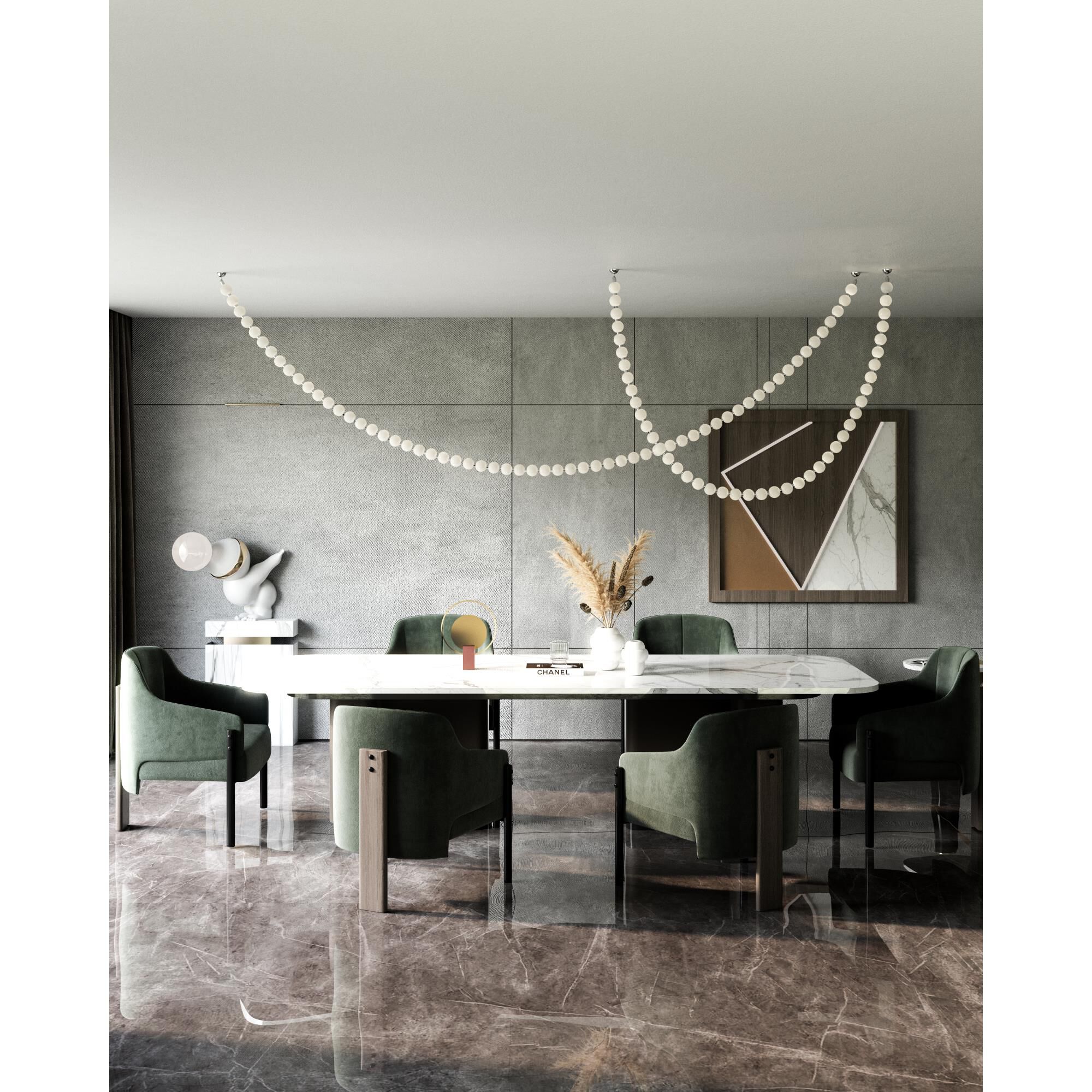 NYC Studio Akoya 208 Inch Linear Suspension Light by Alora Lighting