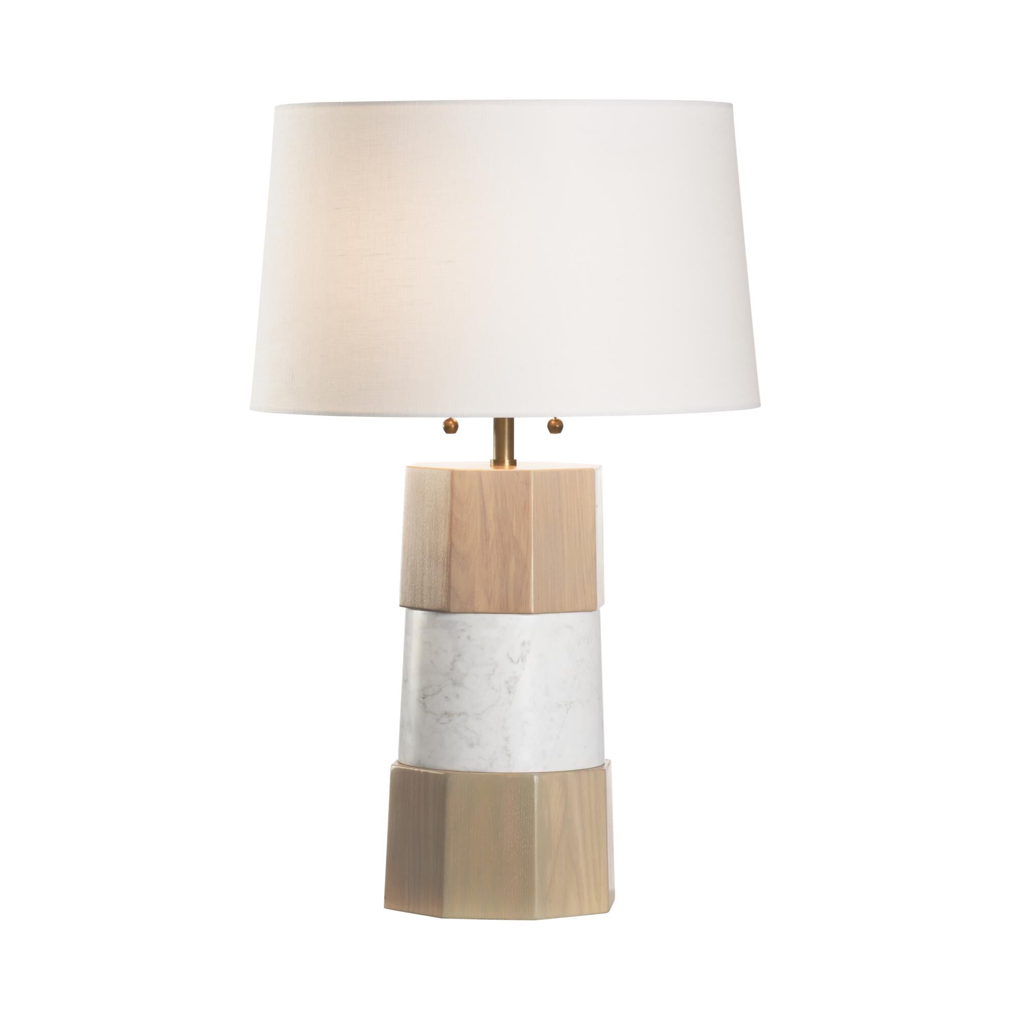 Shown in White and Cream finish and Linen shade