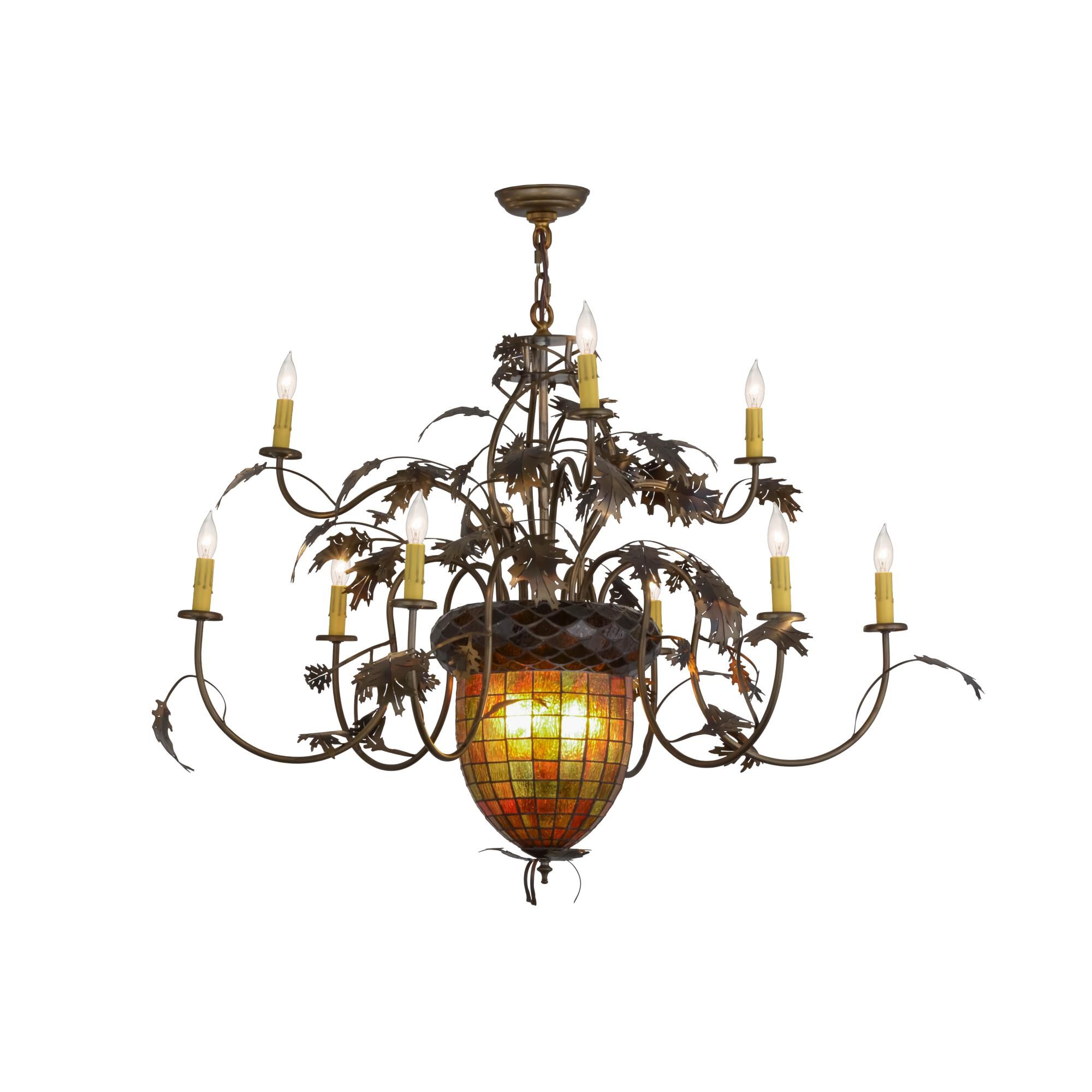 Greenbriar Oak 39 Inch 2 Light Chandelier by Meyda Lighting