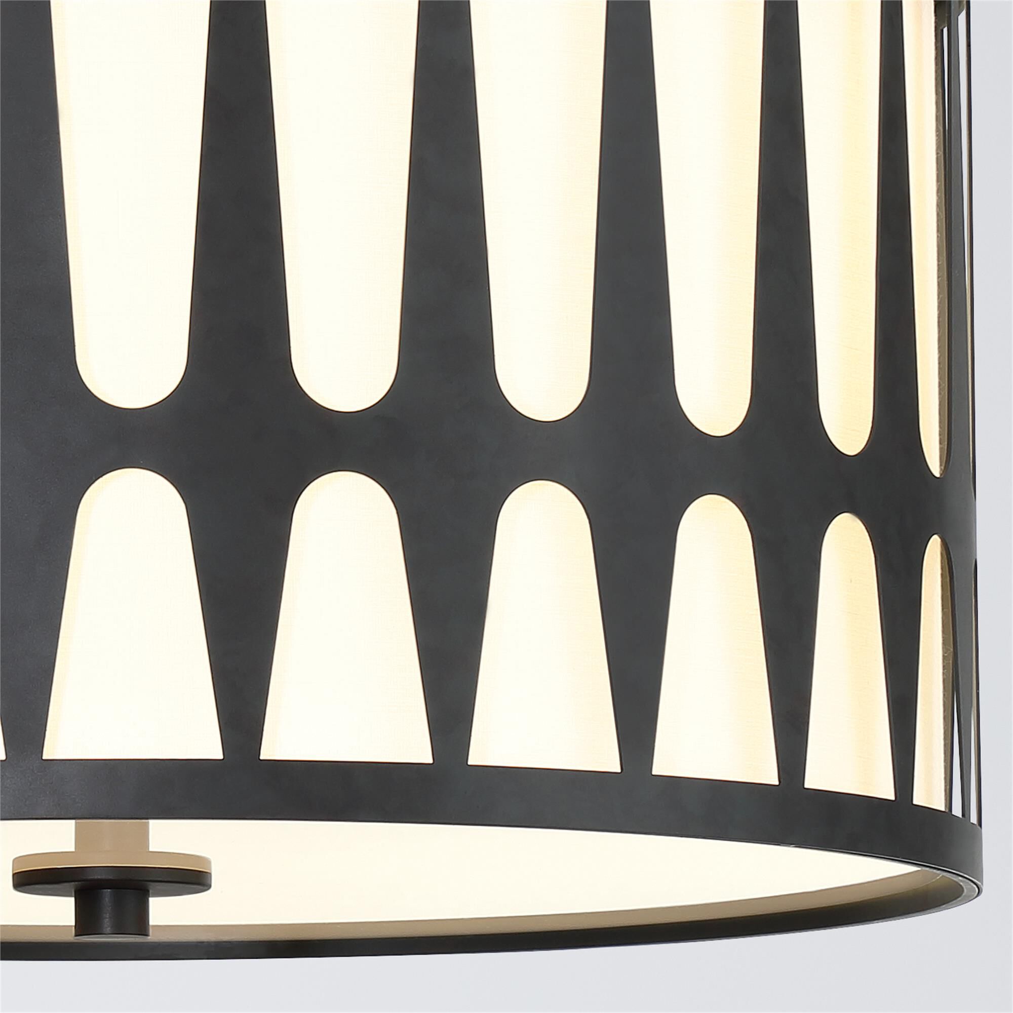 Shown in Black finish and Fabric shade