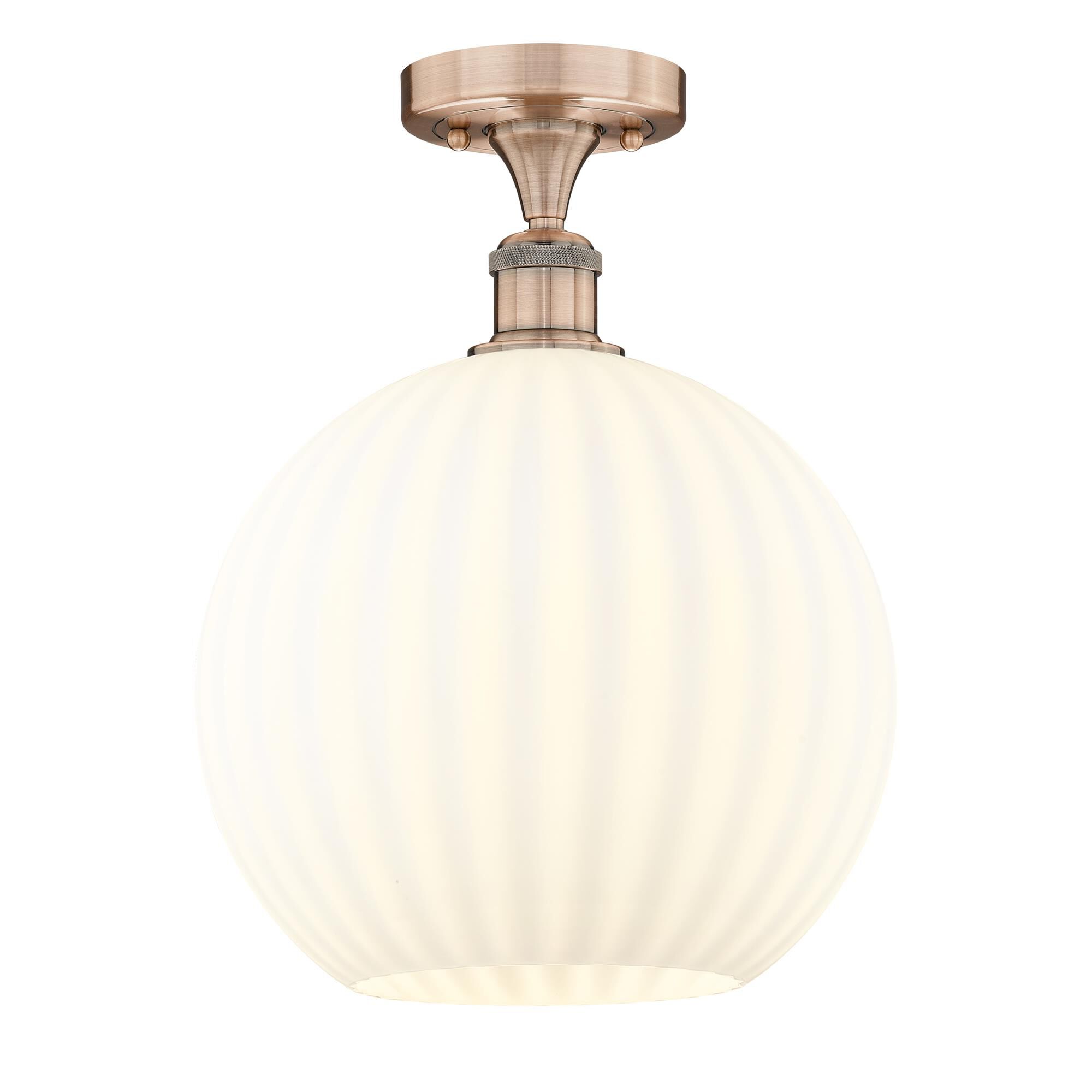 Shown in Antique Copper finish and White Venetian glass