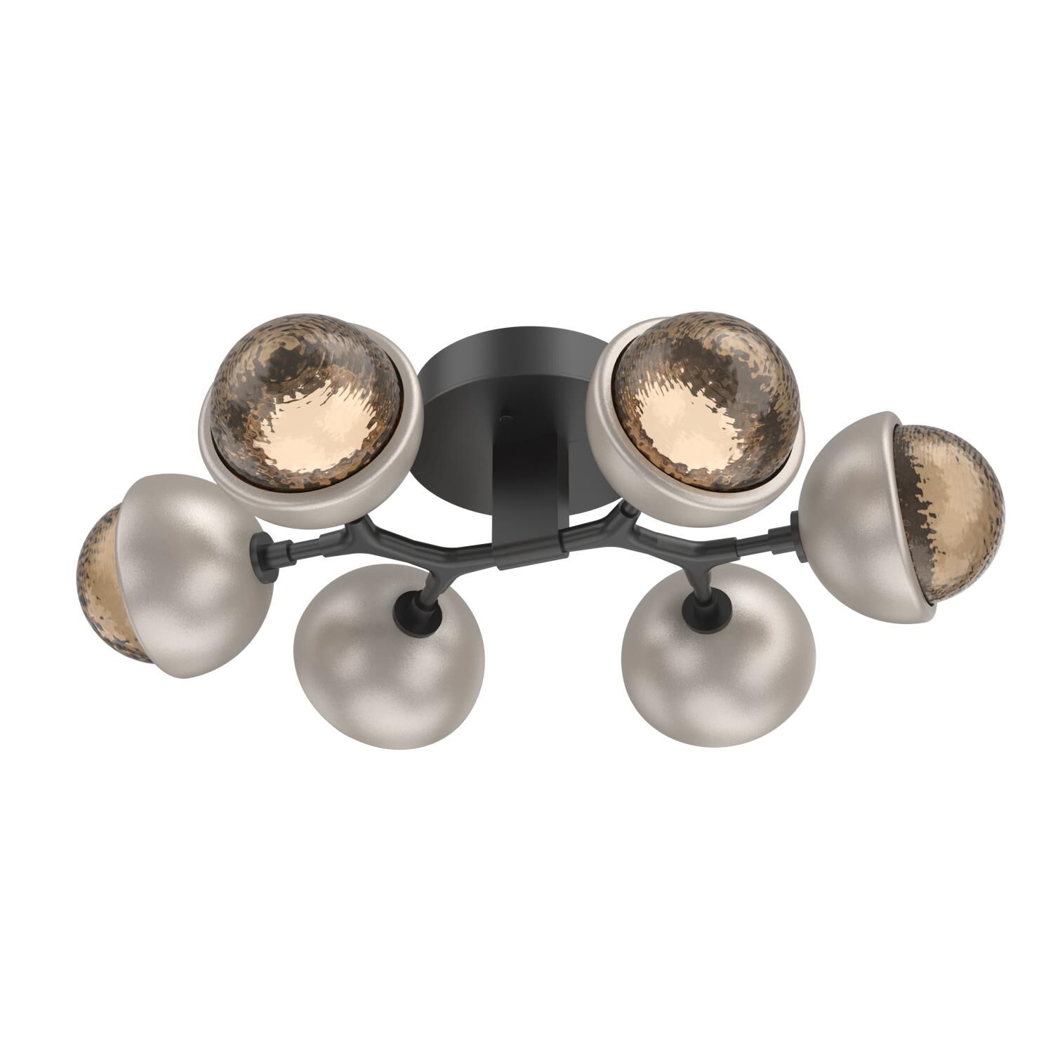 Shown in Matte Black finish and Bronze glass and Beige Silver accent