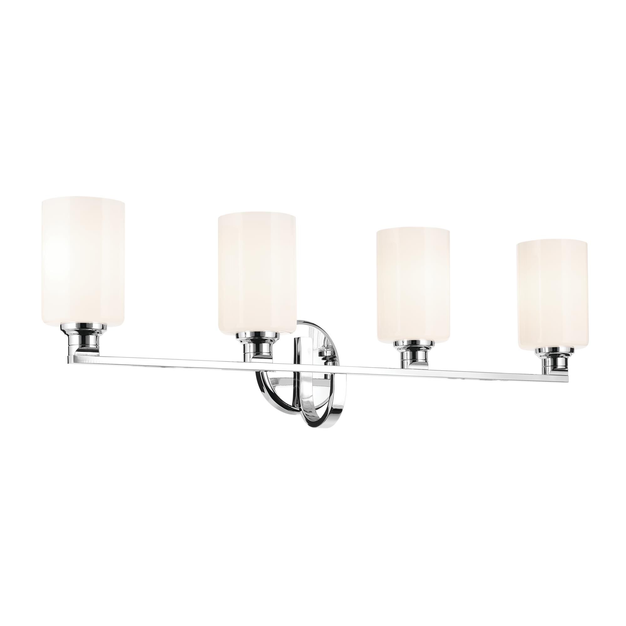 Shown in Chrome finish and Opal glass