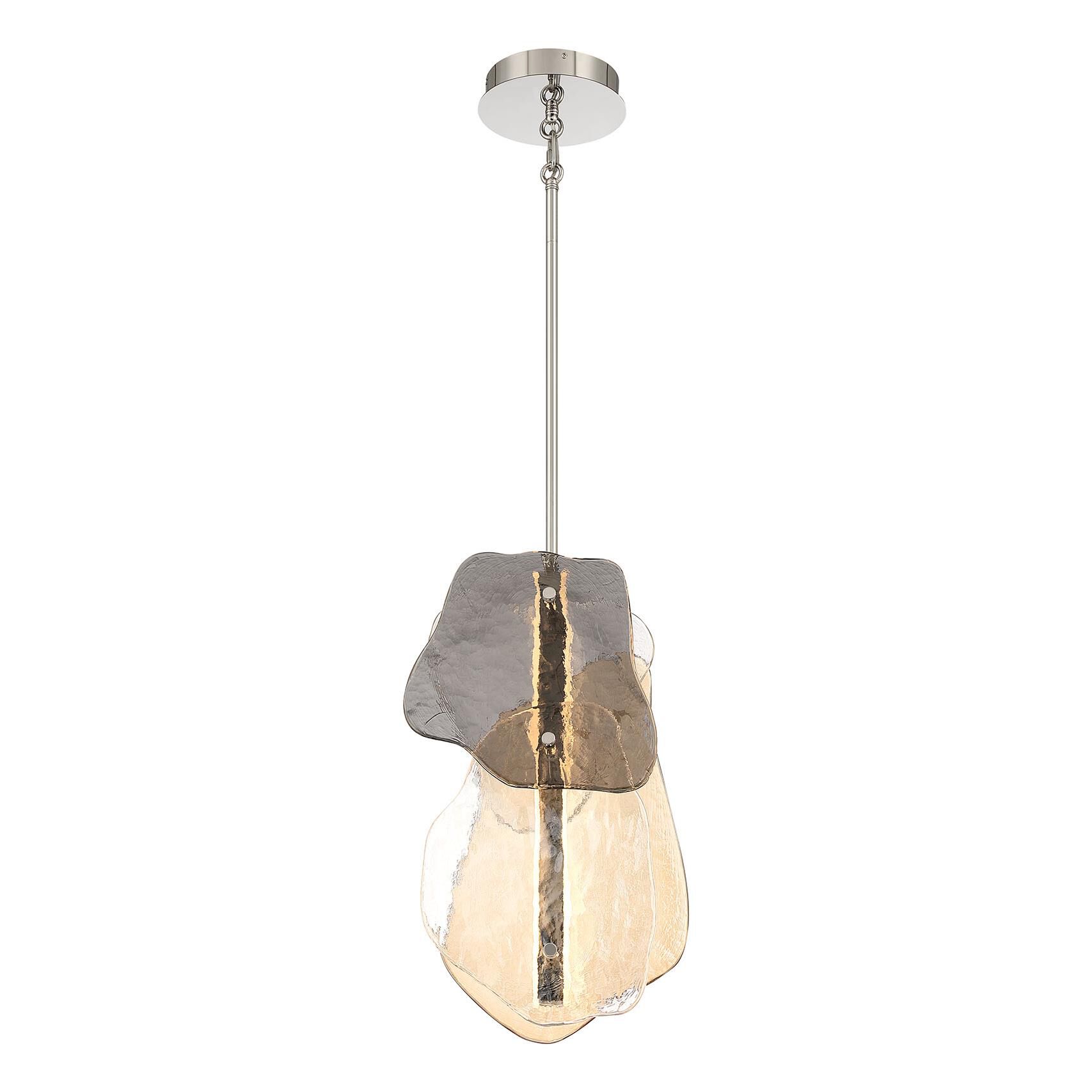 Shown in Polished Nickel finish and Mixed glass