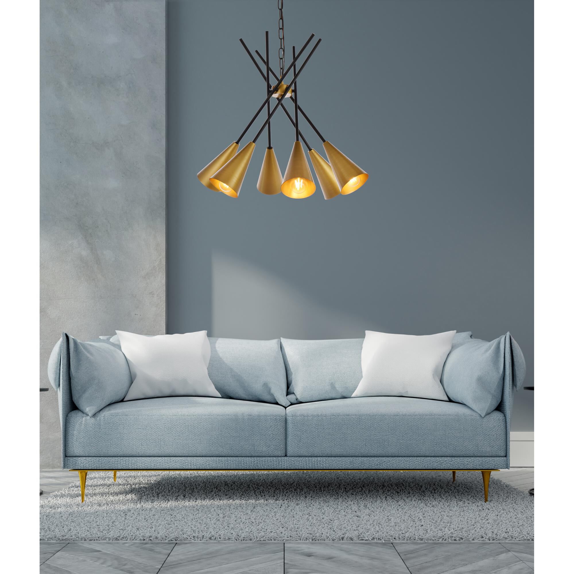 Casen 32 Inch 6 Light Chandelier by Elegant Lighting