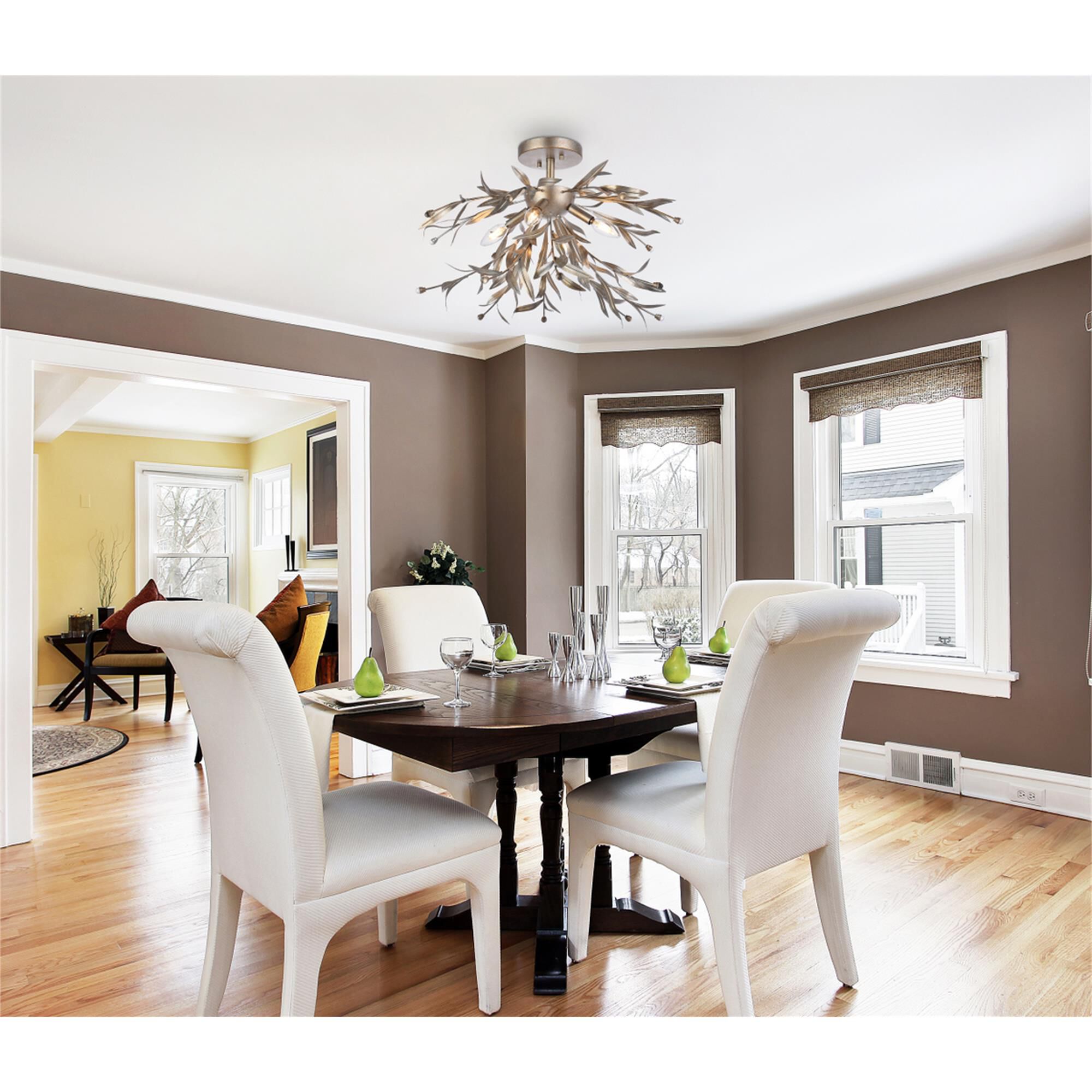 Priscilla 23 Inch 4 Light Semi Flush Mount by Elegant Lighting