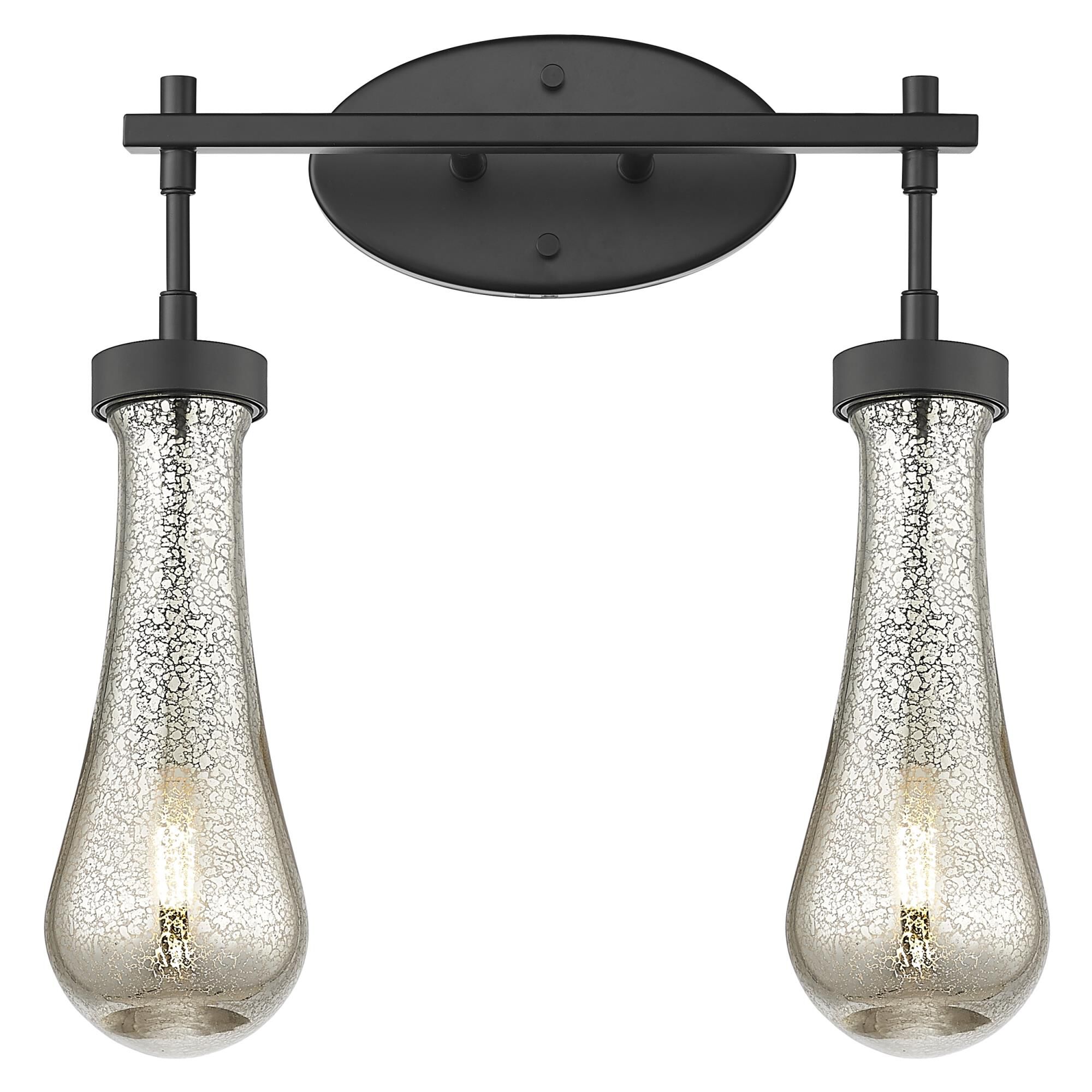 Shown in Matte Black finish and Mercury glass