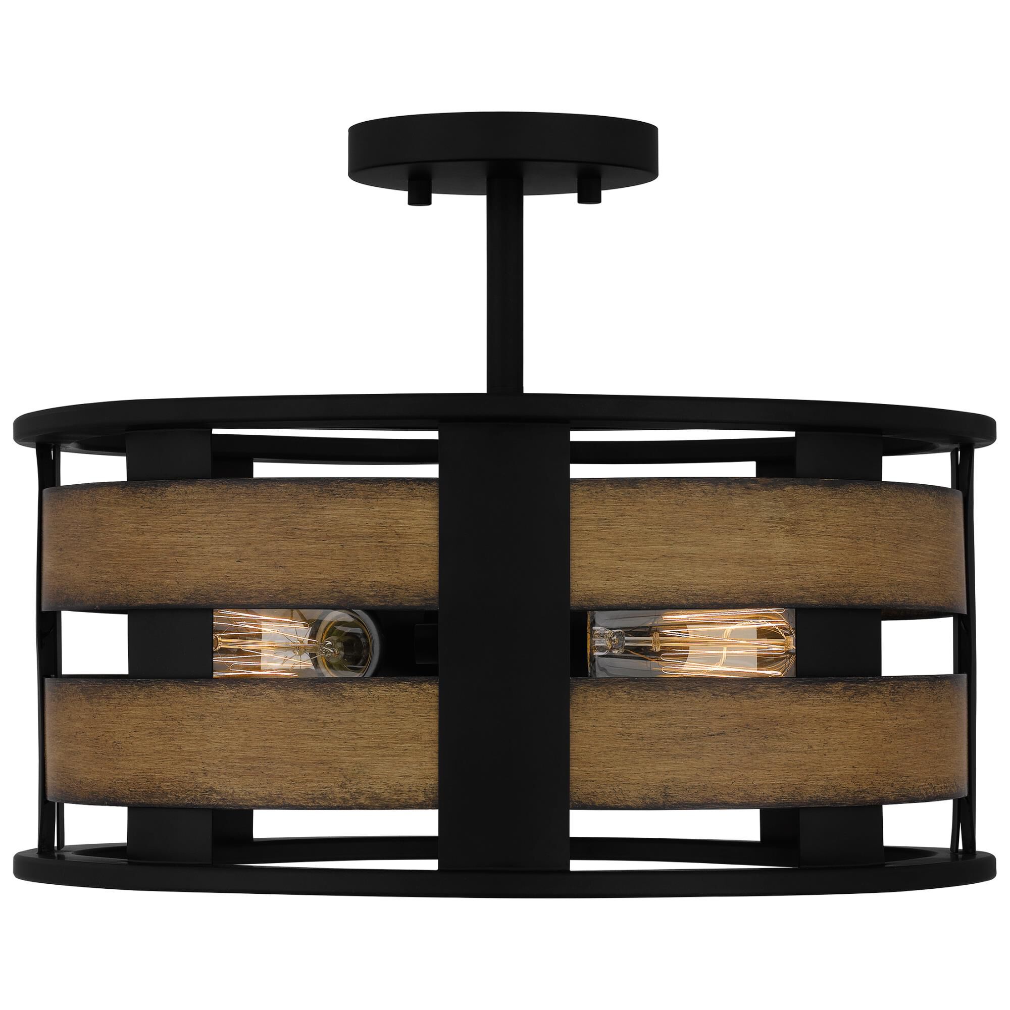 Milton 16 Inch 3 Light Semi Flush Mount by Quoizel