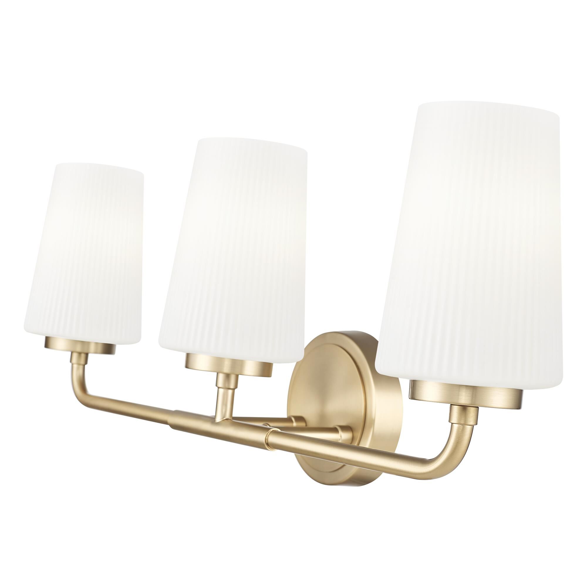 Shown in Modern Gold finish and Matte Opal glass and Matte Opal shade