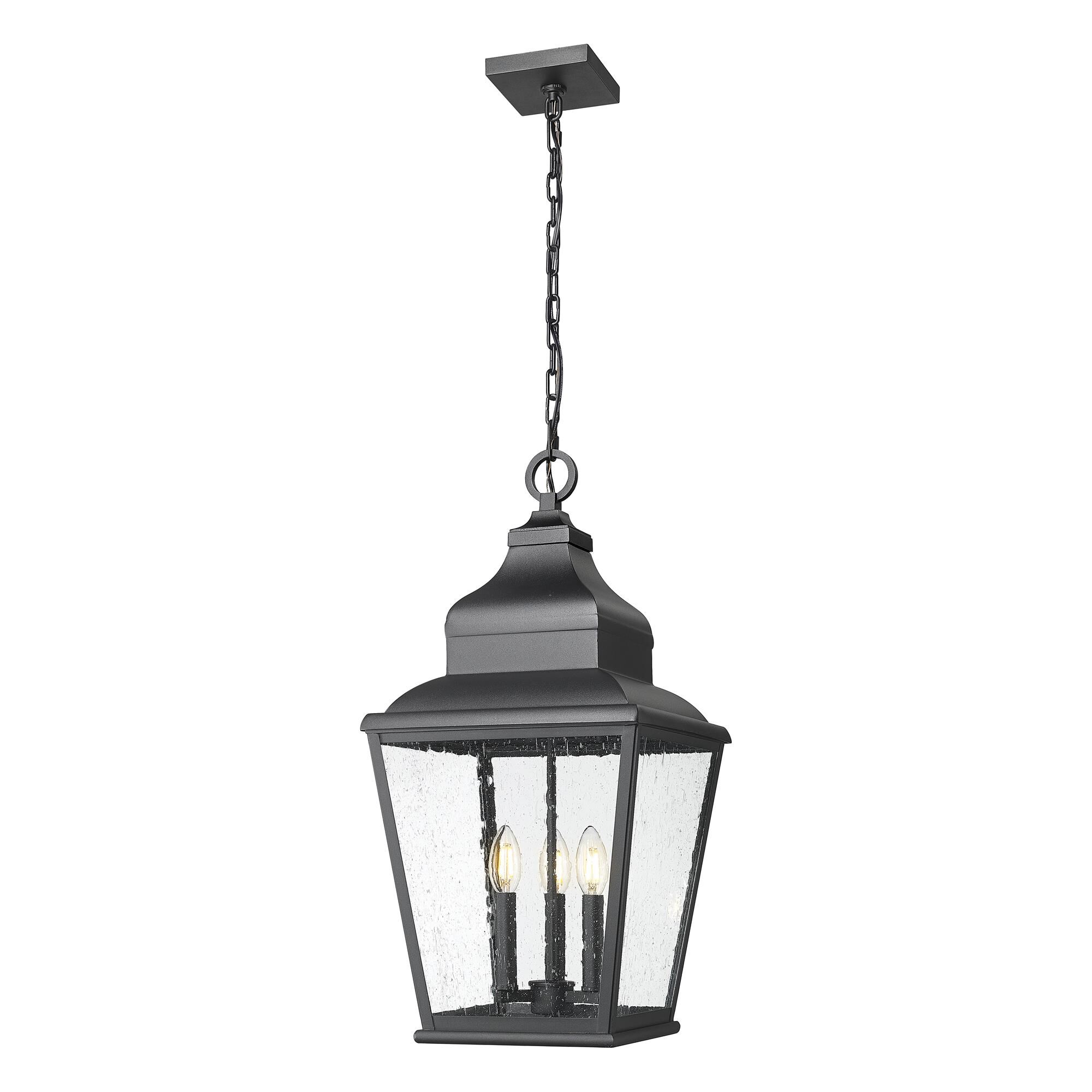 Shown in Sand Black finish and Clear Seedy glass