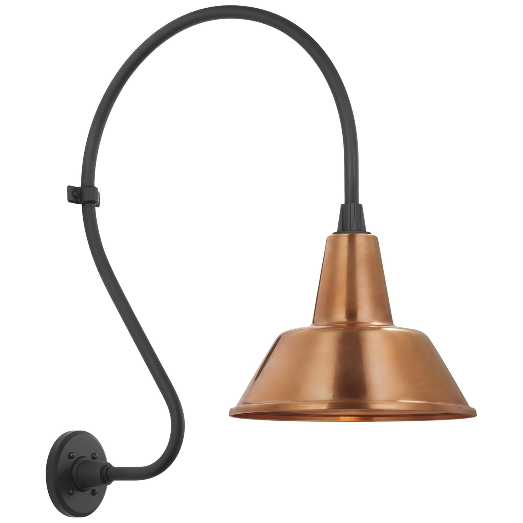 Shown in Matte Black finish and Copper shade