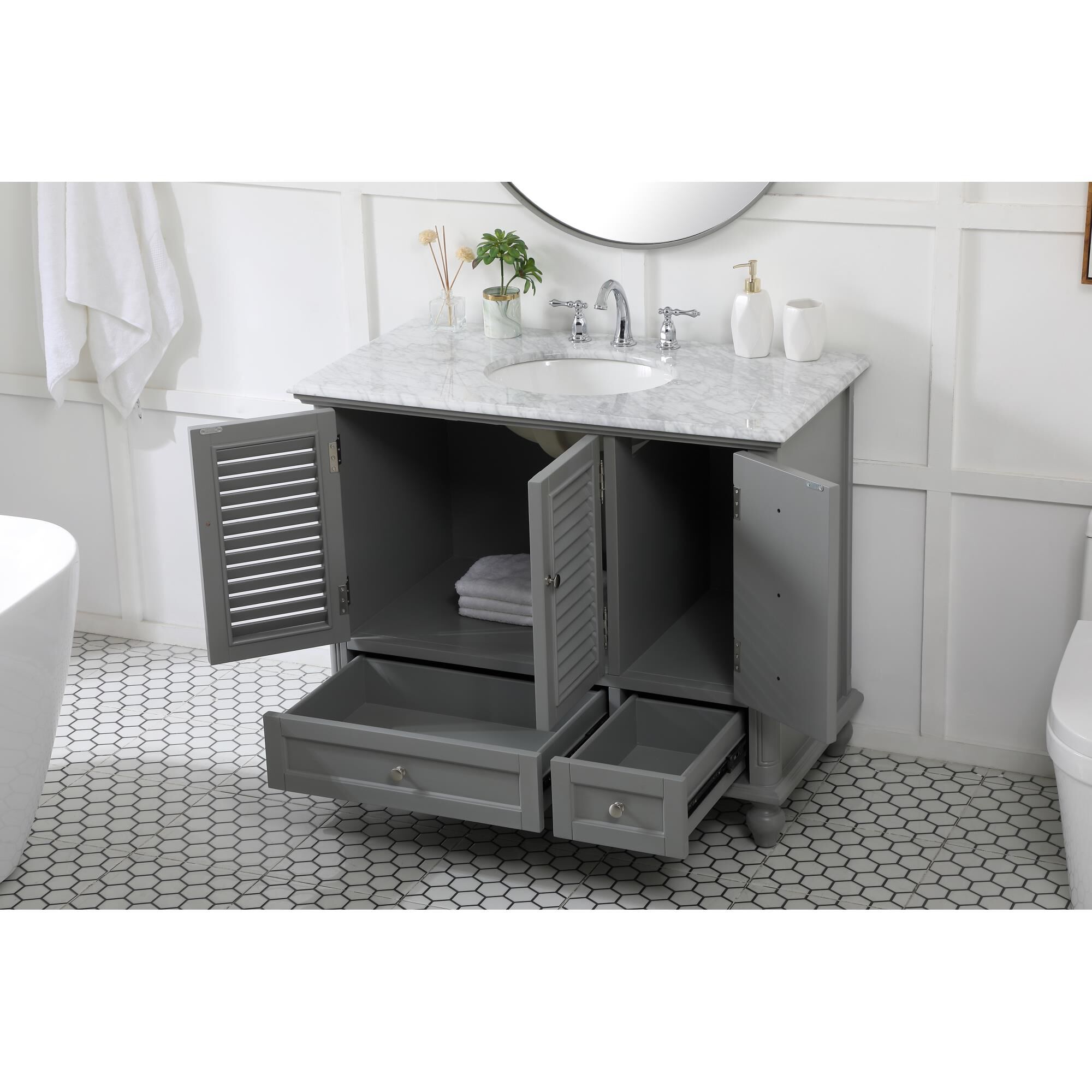 Shown in Grey finish