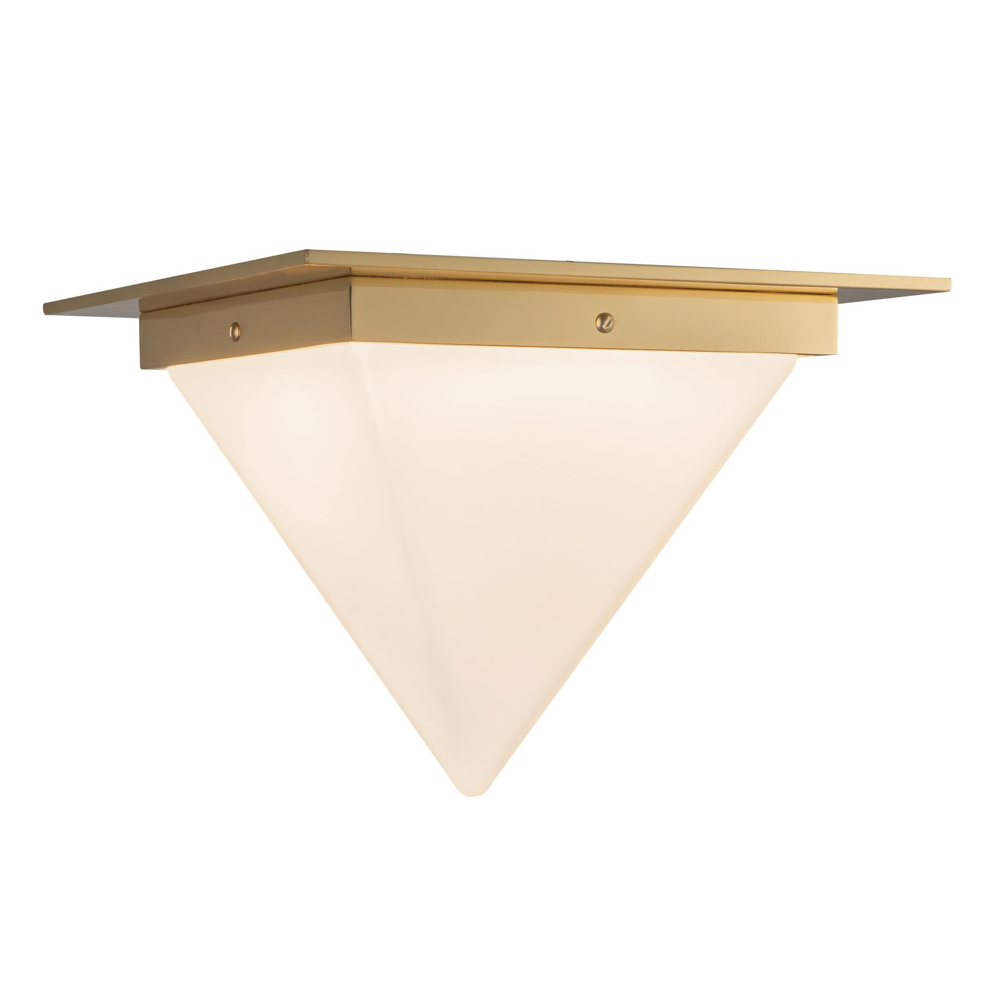 Shown in Patina Brass finish and Matte Opal glass
