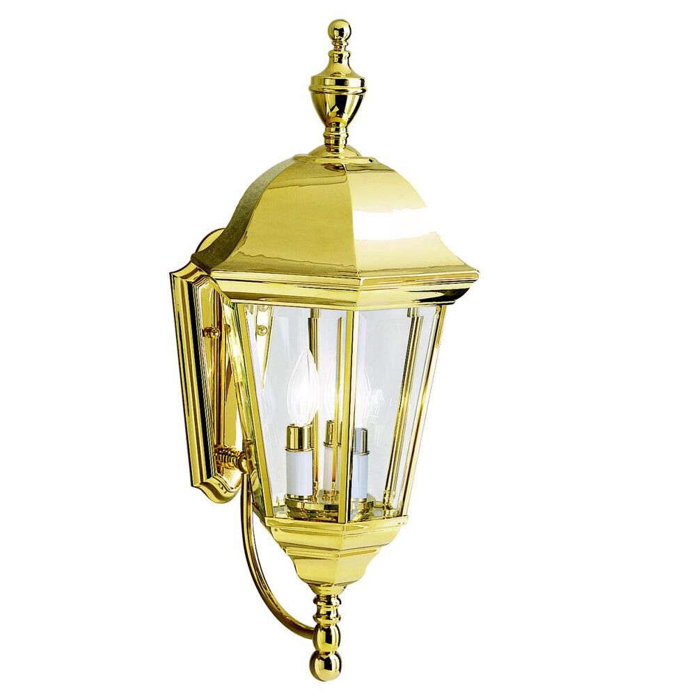 Shown in Polished Brass finish and Clear Beveled glass 