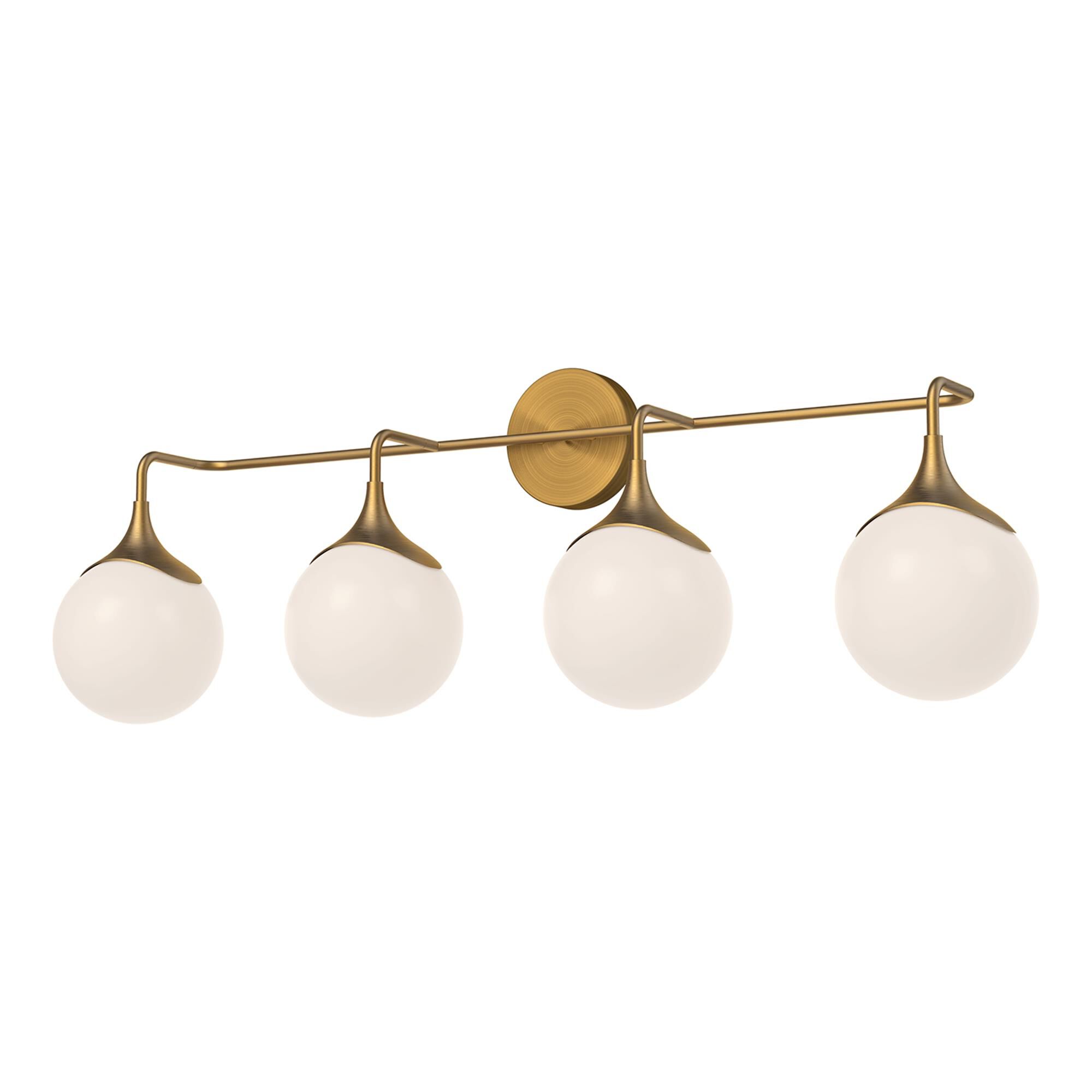 Shown in Aged Gold finish and Opal Matte glass