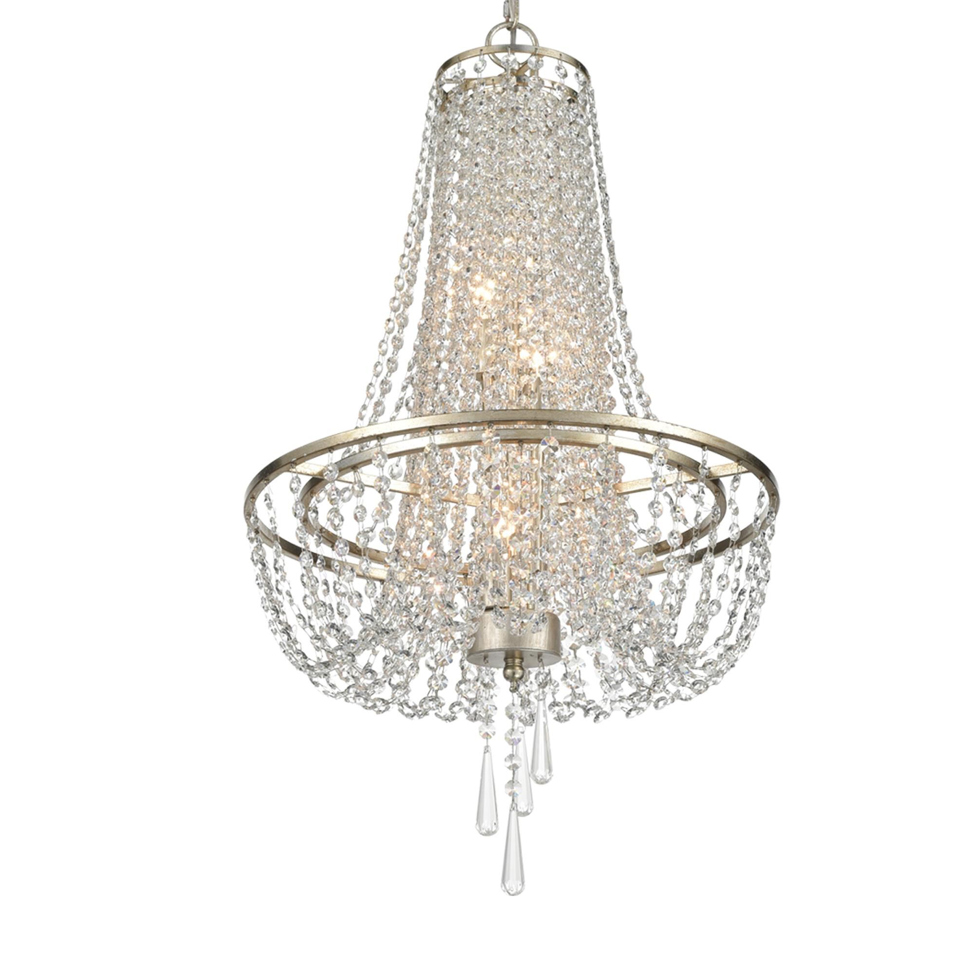 Shown in Antique Silver finish and Clear Hand Cut crystal