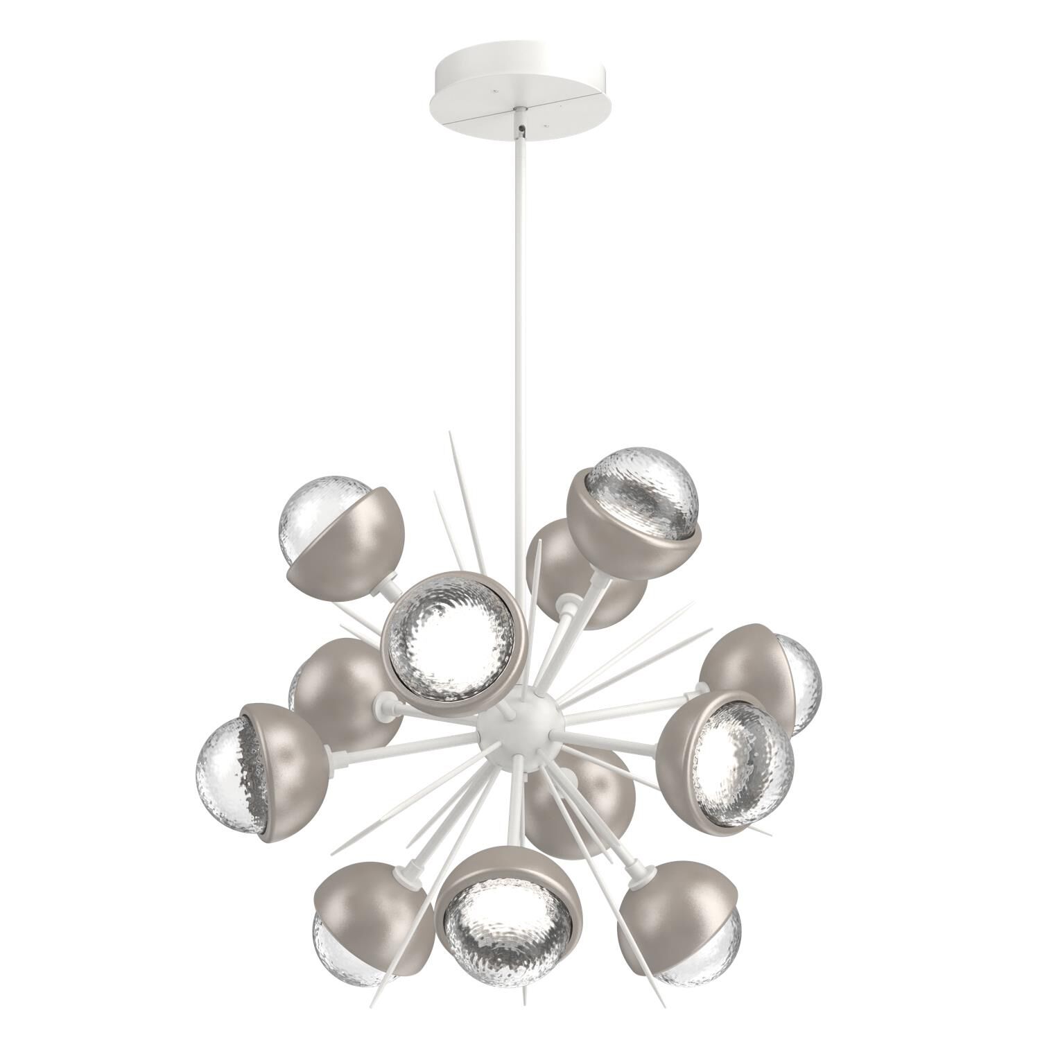Shown in Salt White finish and Clear glass and Beige Silver accent