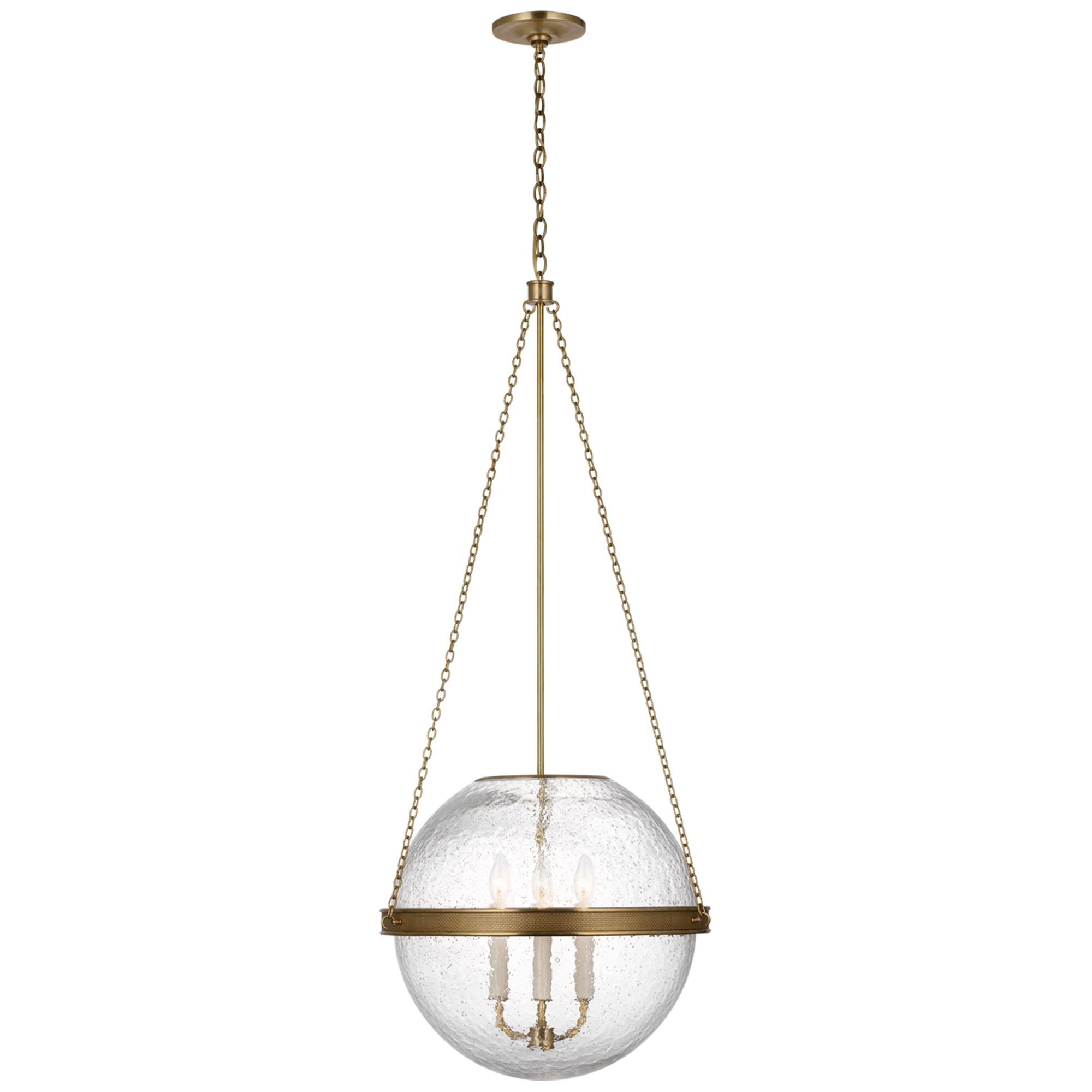 Shown in Soft Brass finish and Clear glass