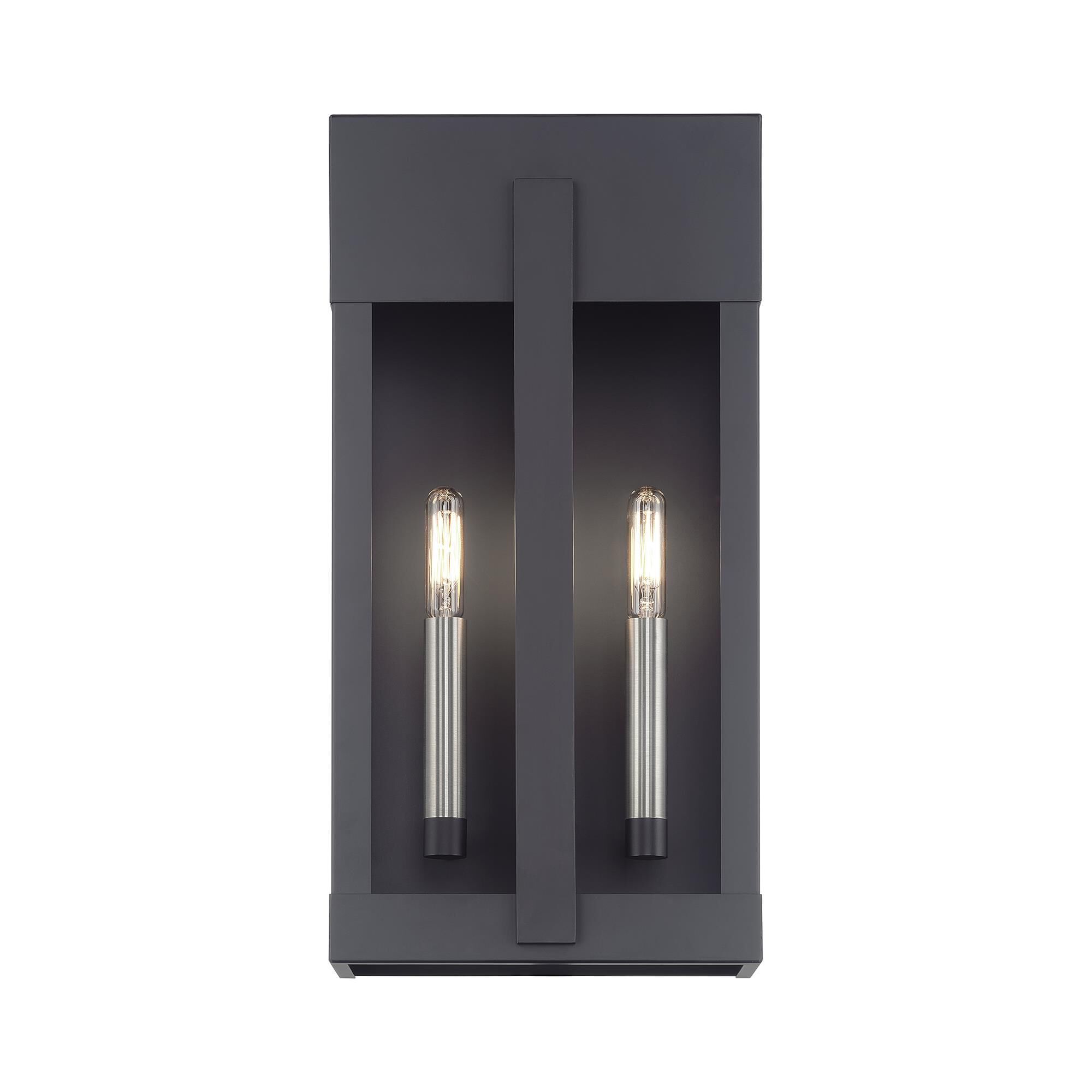 Shown in Black with Brushed Nickel Candles finish and Clear glass