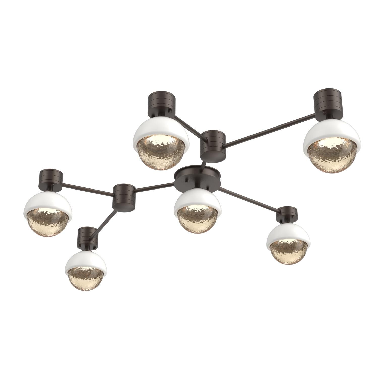 Shown in Flat Bronze finish and Amber glass and Salt White accent