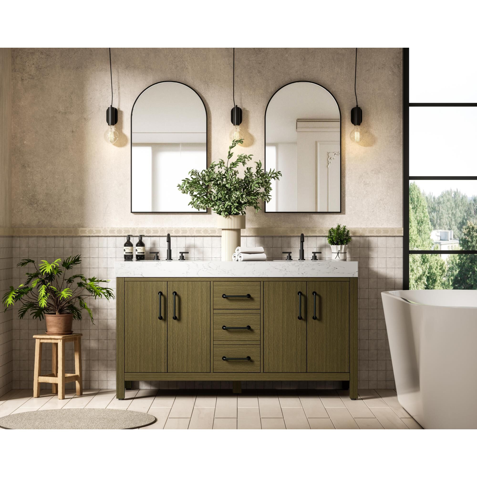 Nathan 60 Inch Bath Vanity by Elegant Dcor