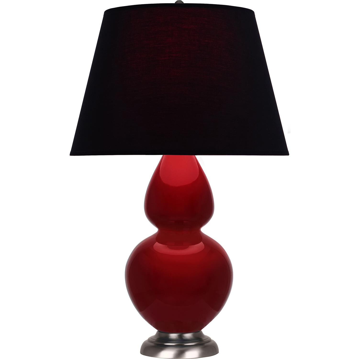 Shown in Sangria finish and Ink Black with Rose Red Lining shade and Antique Silver accent