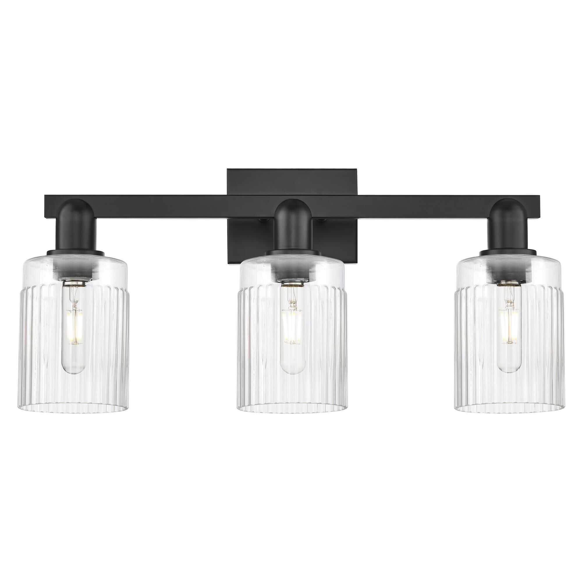 Shown in Matte Black finish and Clear glass