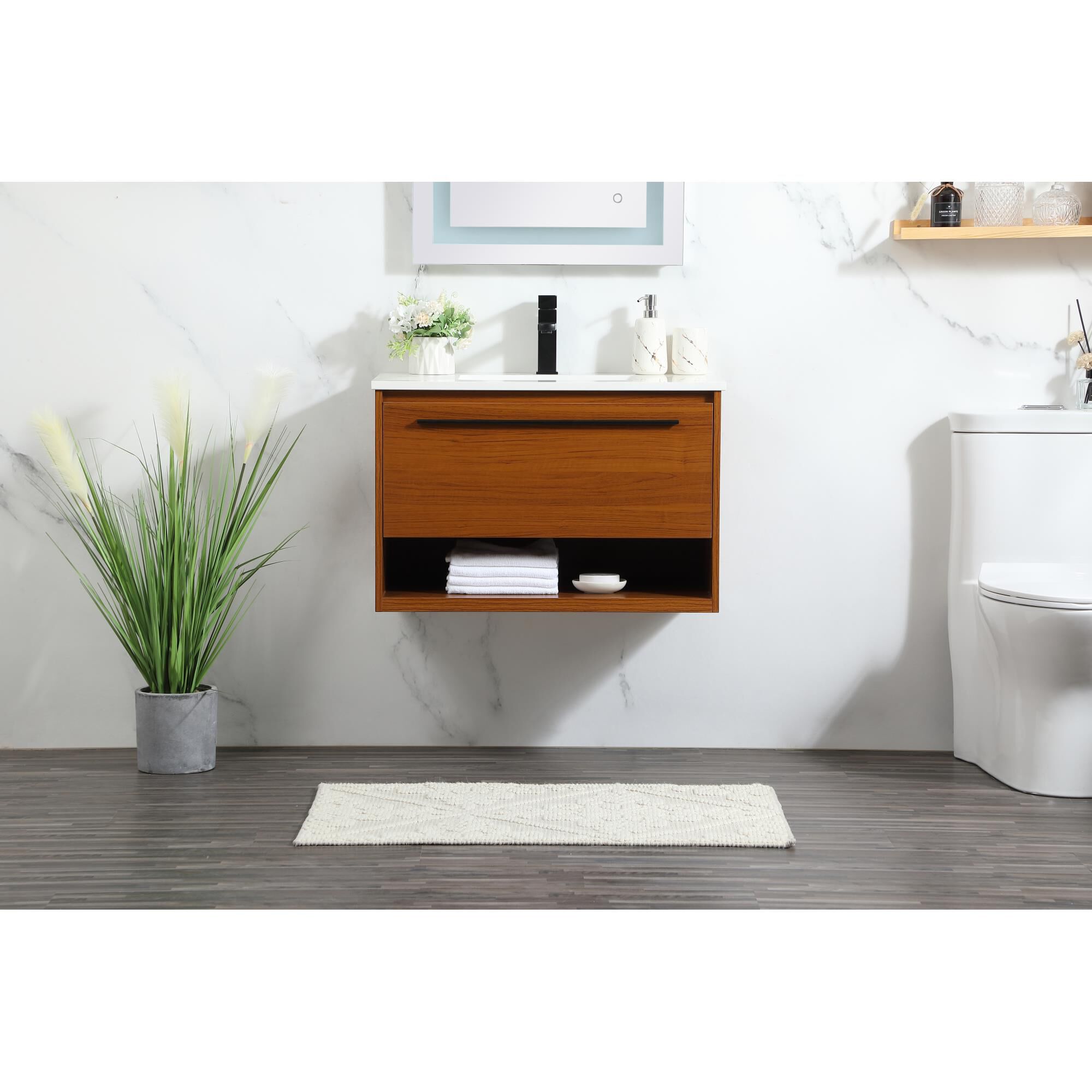 Shown in Teak finish