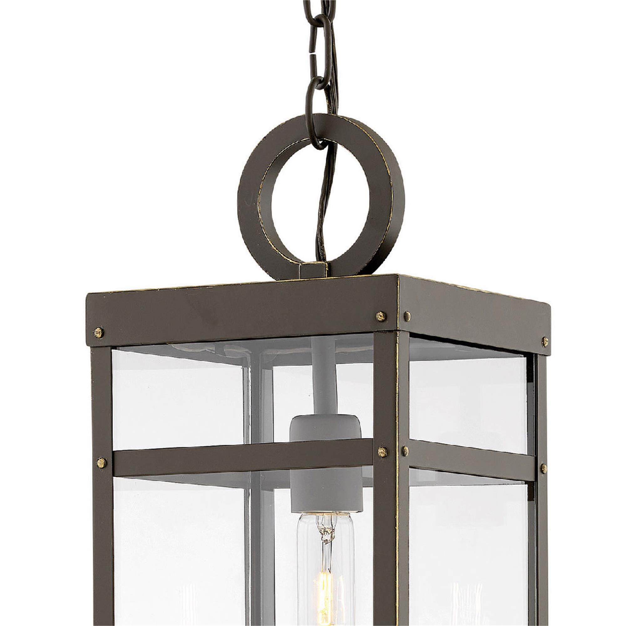 Shown in Oil Rubbed Bronze finish and Clear glass