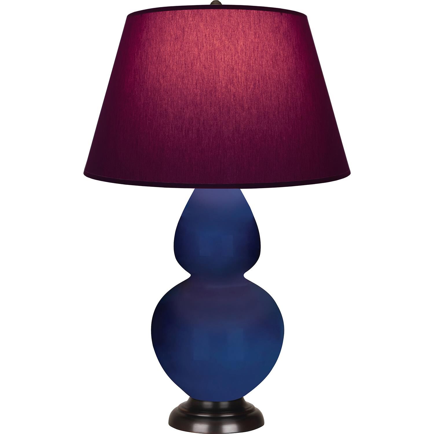 Shown in Cobalt finish and Plum and Lavender shade and Deep Patina Bronze accent