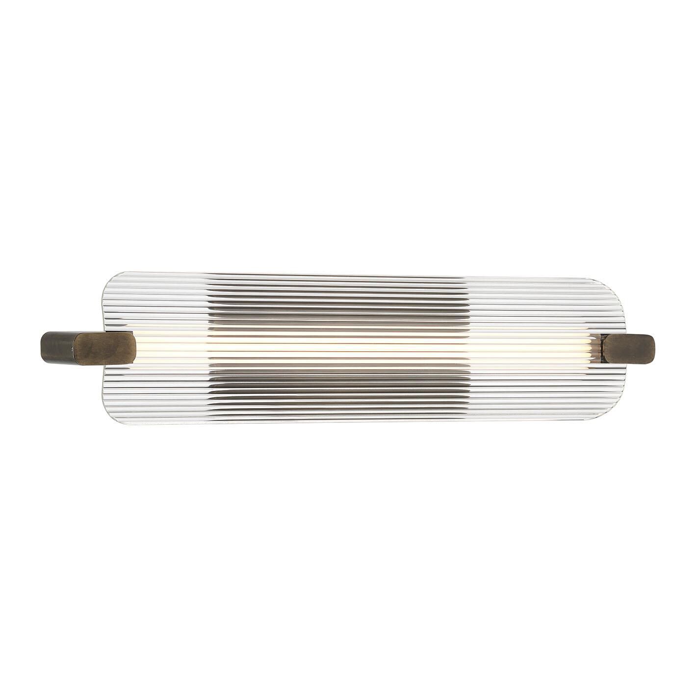 Shown in Weathered Brass finish and Clear glass