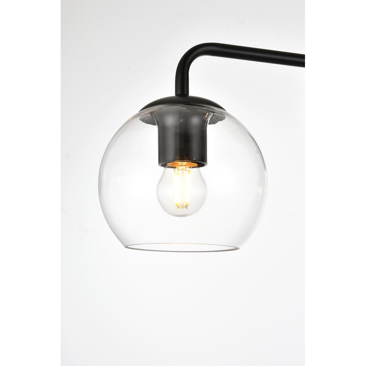 Shown in Black  finish and Clear glass