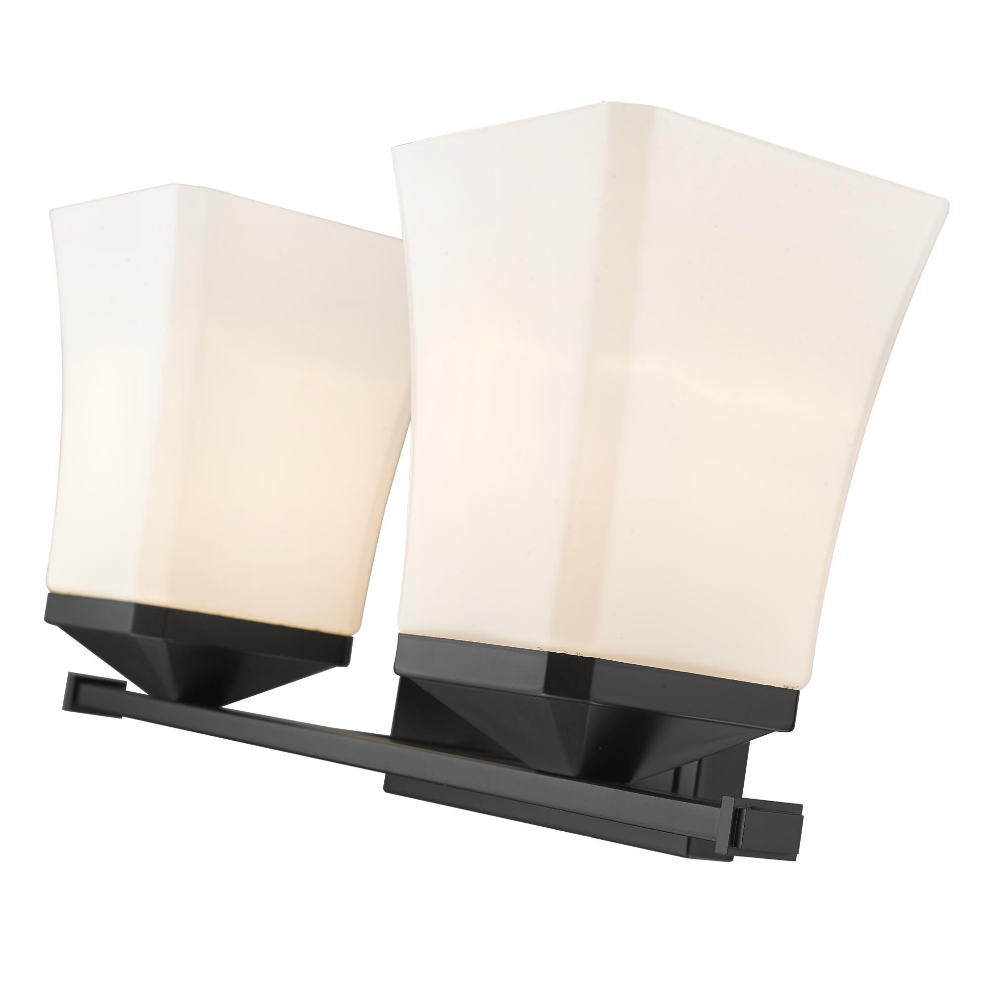 Shown in Matte Black finish and Glass shade