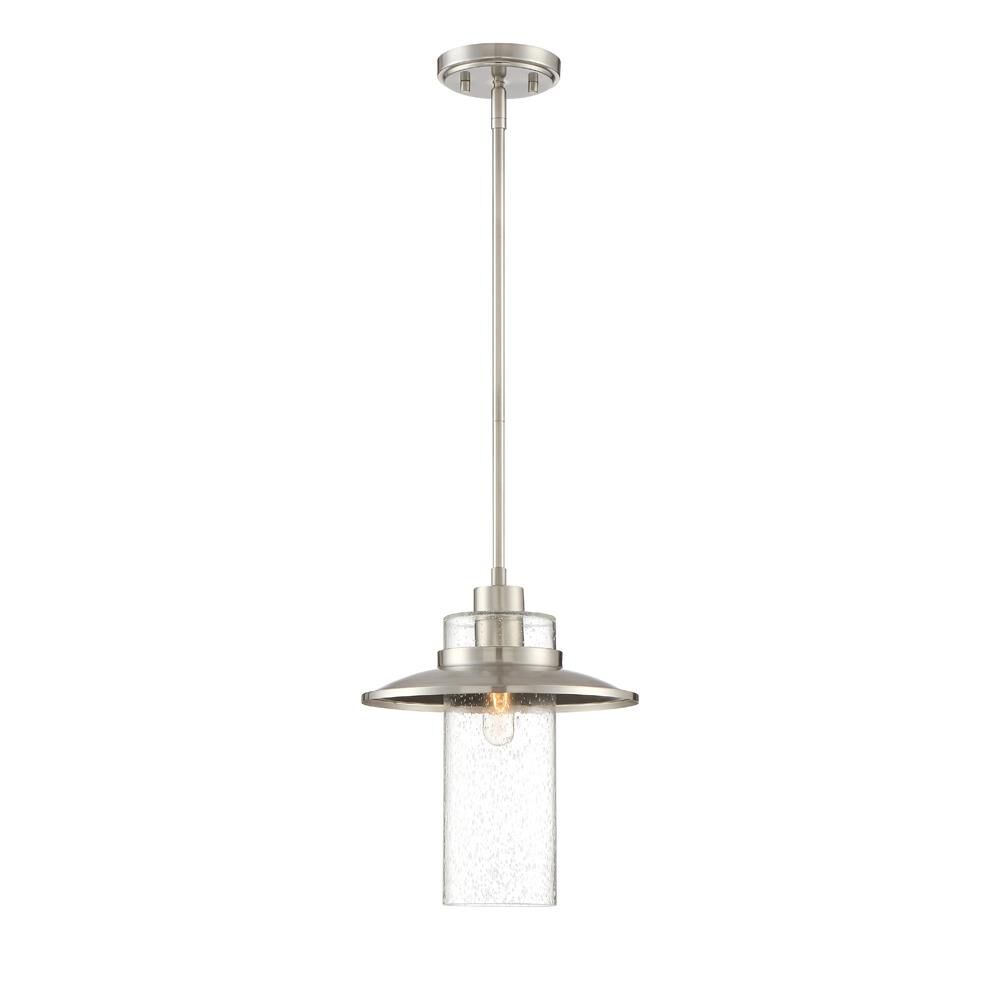 Shown in Satin Platinum finish and Clear Seedy glass and Clear Seedy Glass shade