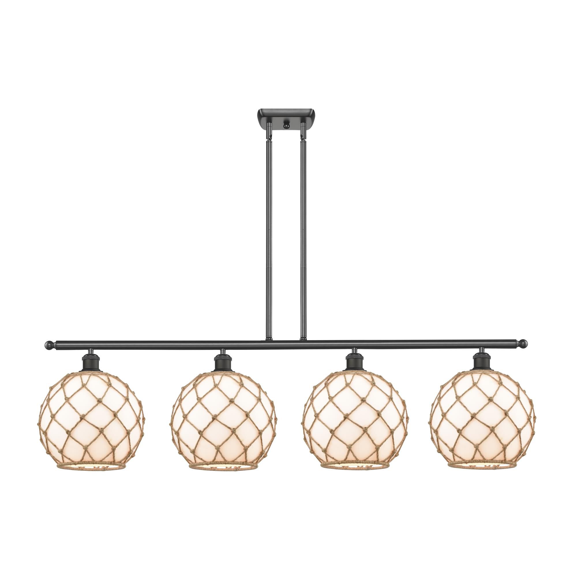 Bruno Marashlian Large Farmhouse Rope 48 Inch Linear Suspension Light by Innovations Lighting