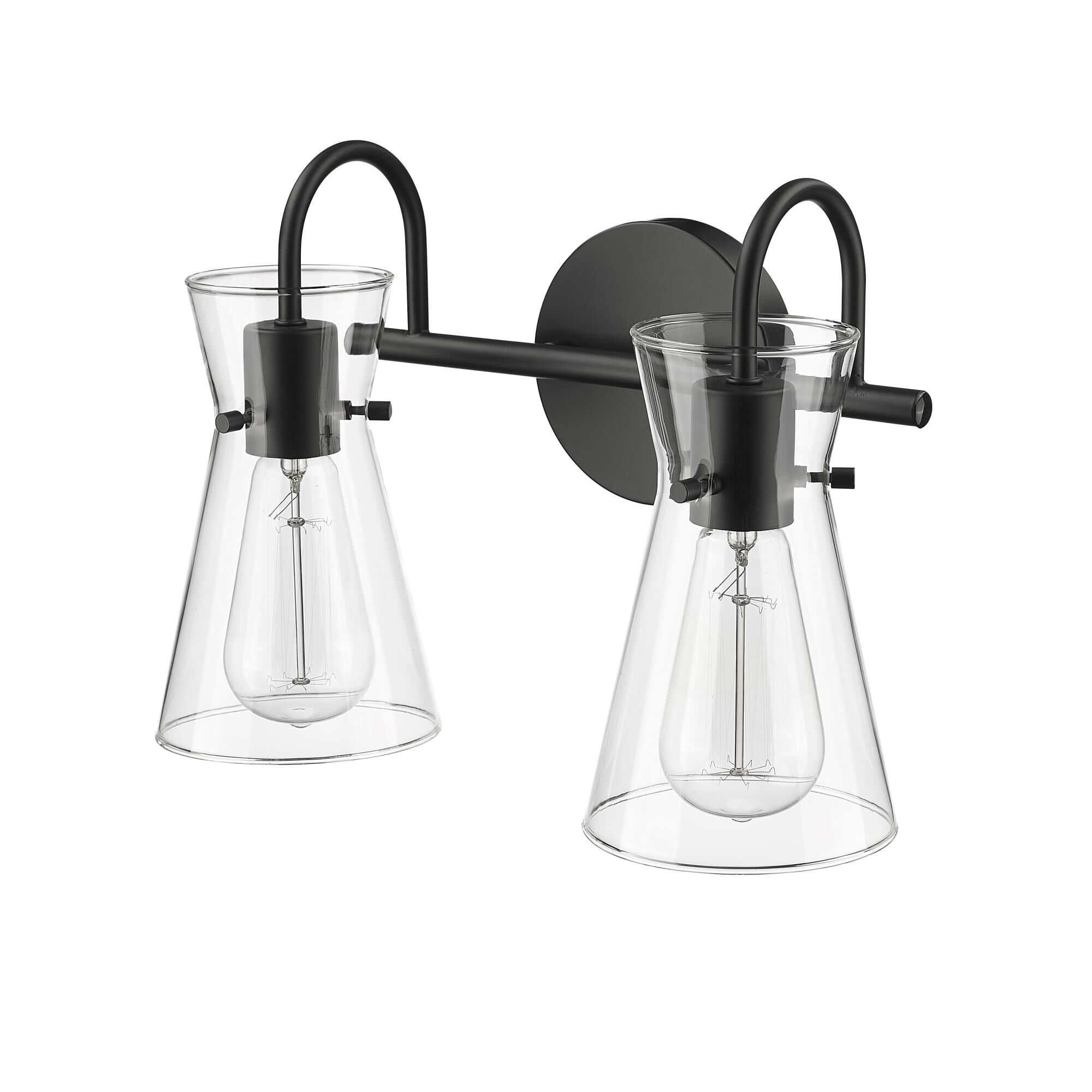 Shown in Matte Black finish and Clear glass