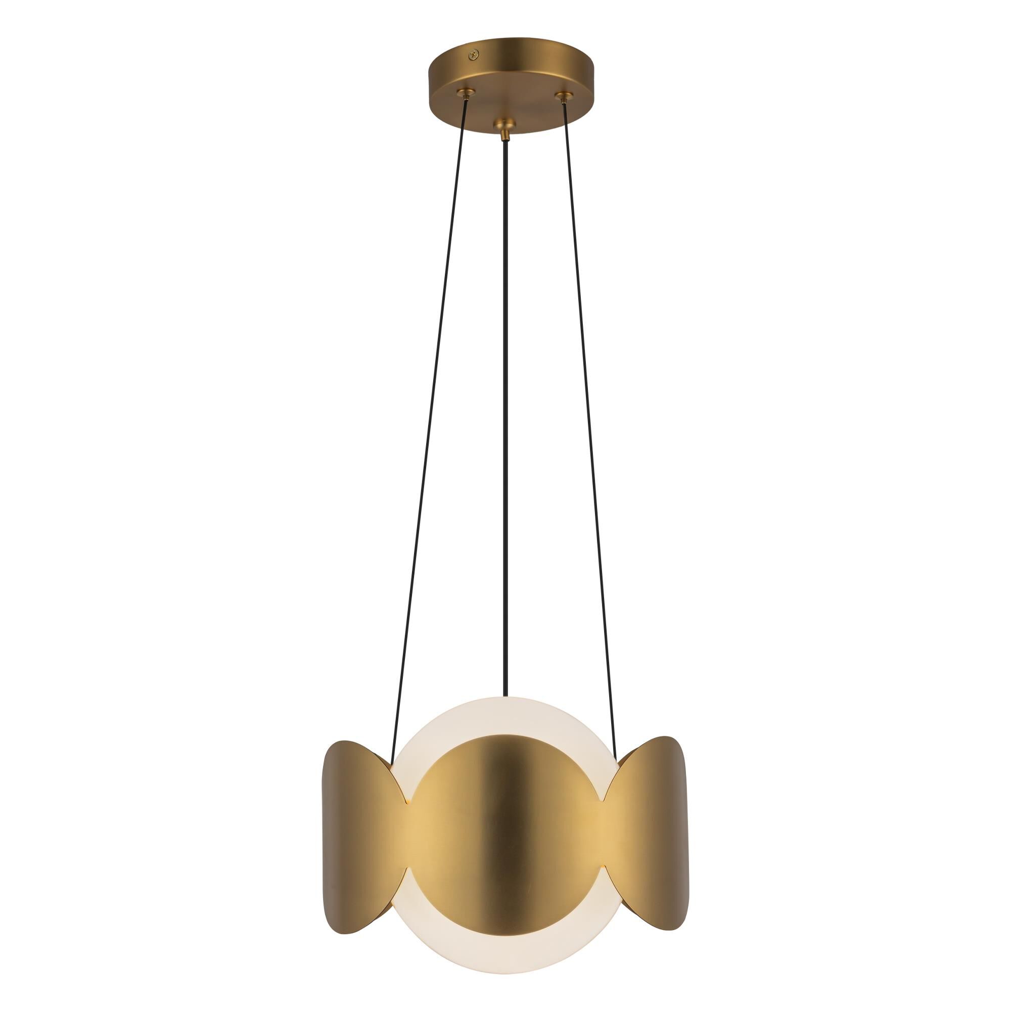 Shown in Brushed Gold finish and Opal glass